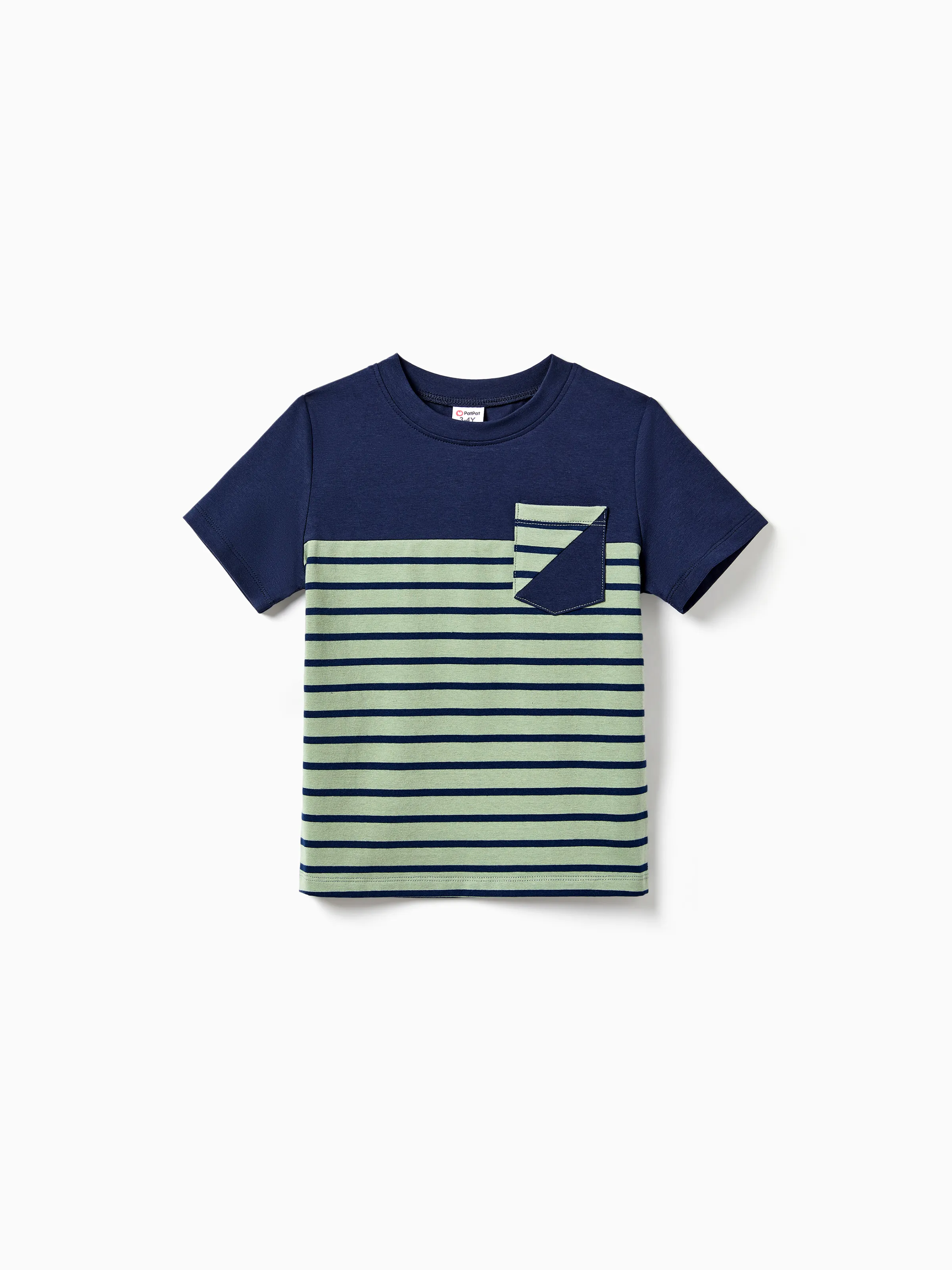 

Family Matching Stripe Colorblock Tee and H-Line Side-Tie Dress Sets