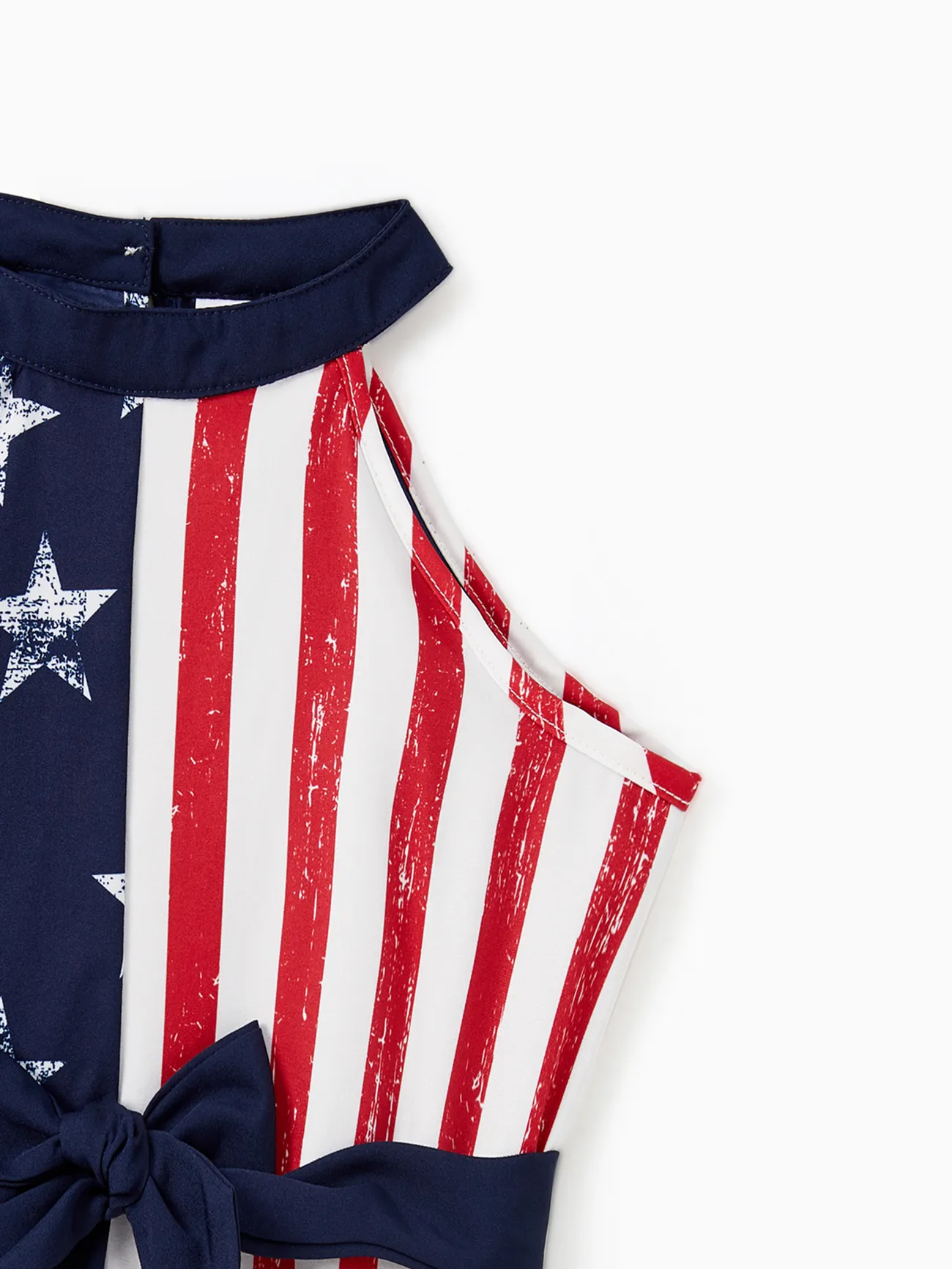 Girl - Family American Flag Dresses or Star Button-up Shirts - Color block - image 8