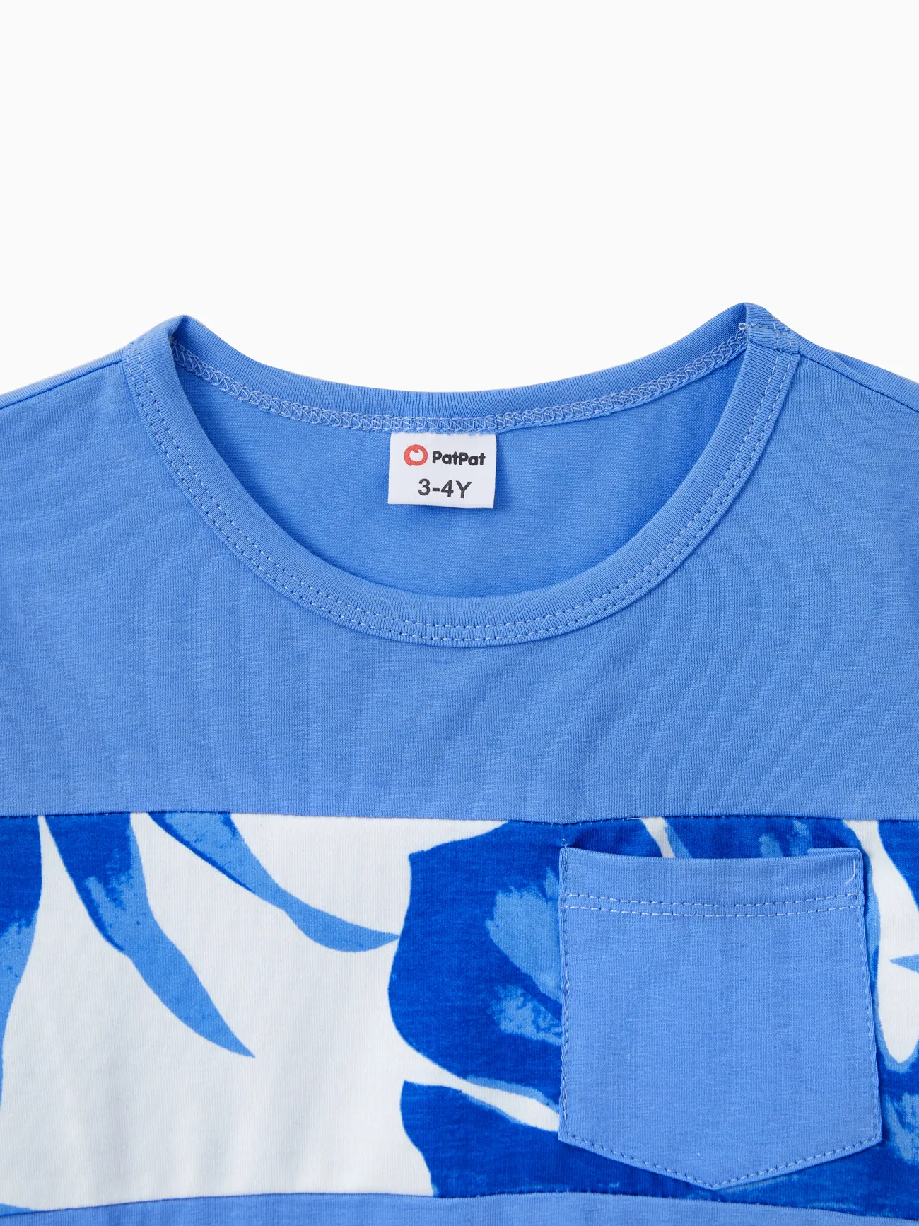 Boy - Family Matching Sets Blue Tropical Floral Panel Tee or Ruffle Neck Cross Back High-Low Strap Dress - Blue - image 17