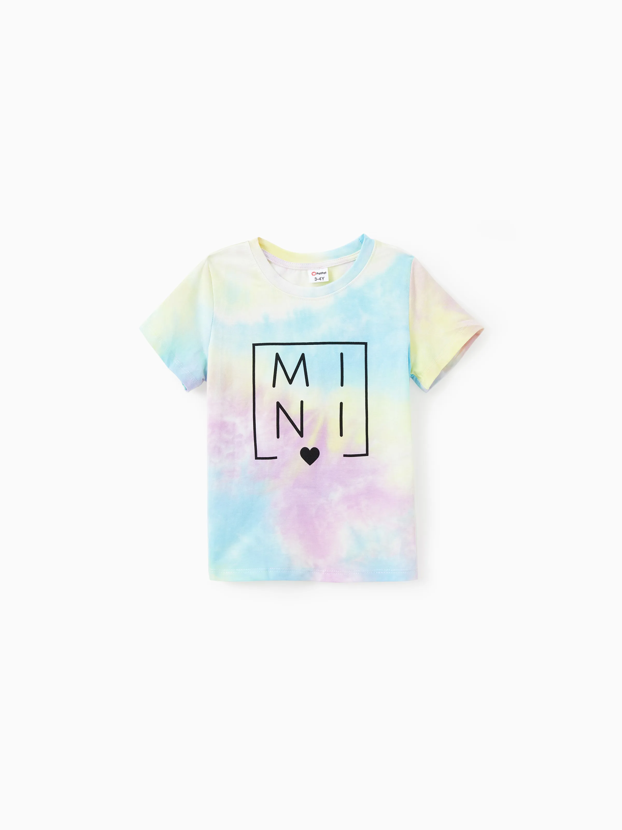 Mommy and Me 95% Cotton Letter Print Tie Dye Short-sleeve Tee