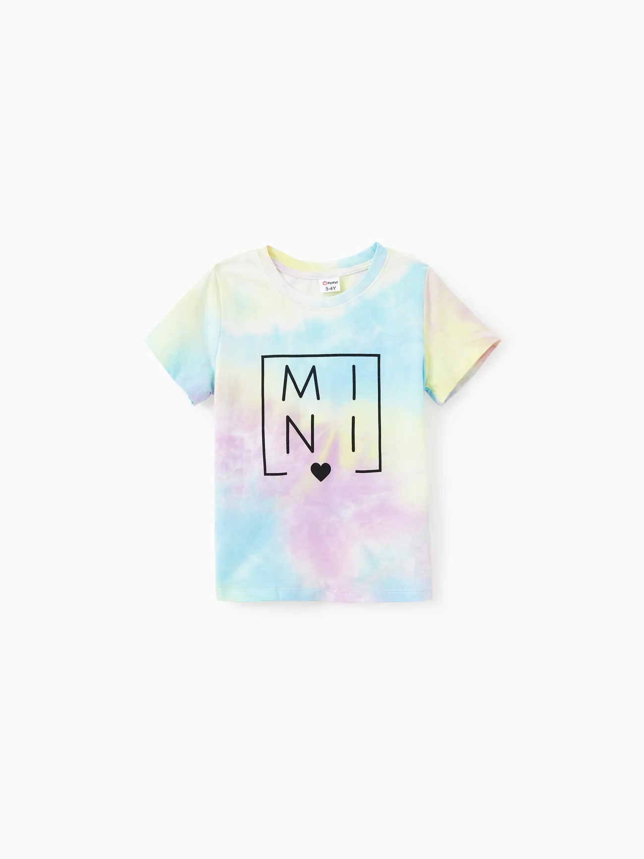 Mommy and Me 95% Cotton Letter Print Tie Dye Short-sleeve Tee