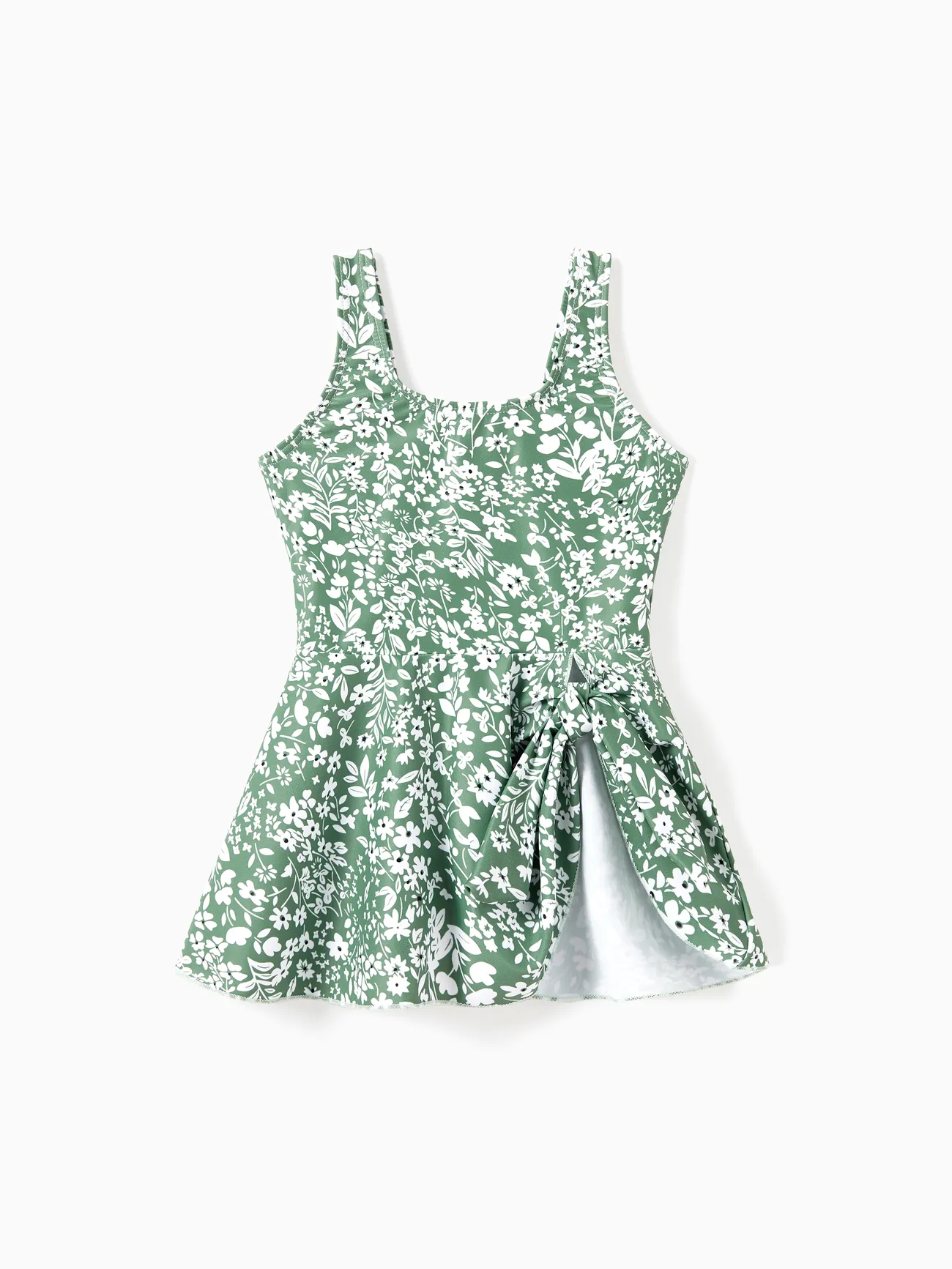 

Family Matching Swimsuit Drawstring Swim Trunks or Ditsy Floral Bow Side Tankini