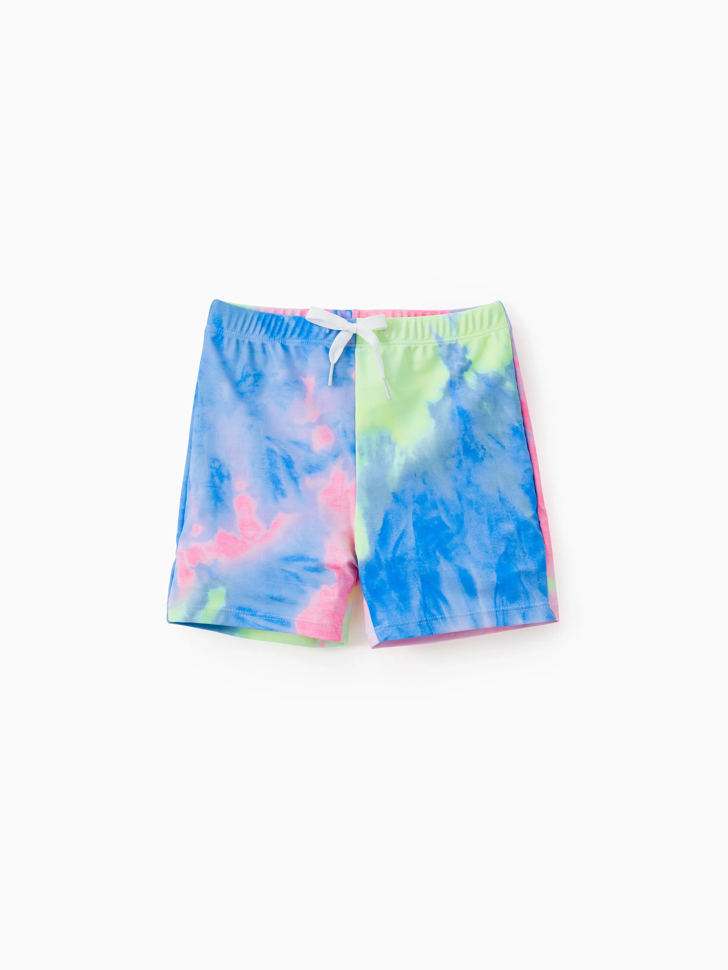 traje de baño de una pieza y pantalones cortos de baño de una pieza con tiras de espagueti con cuello de pico y corbata a juego para la familia