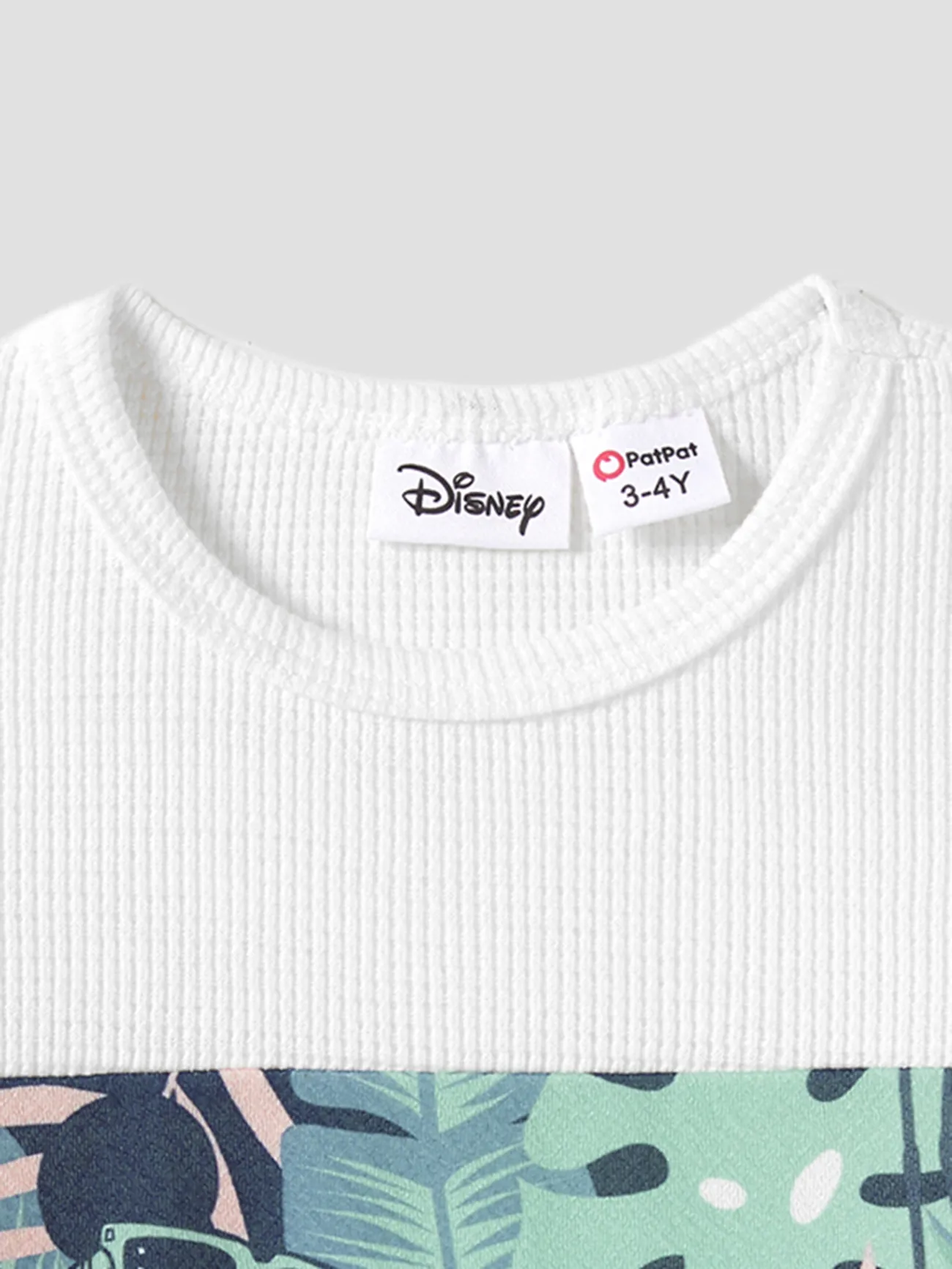 Boy - Disney Family Shirts with Tropical Botanical Print -Mickey & Minnie Mouse T-Shirts (Waffle Fabric) - greenwhite - image 13
