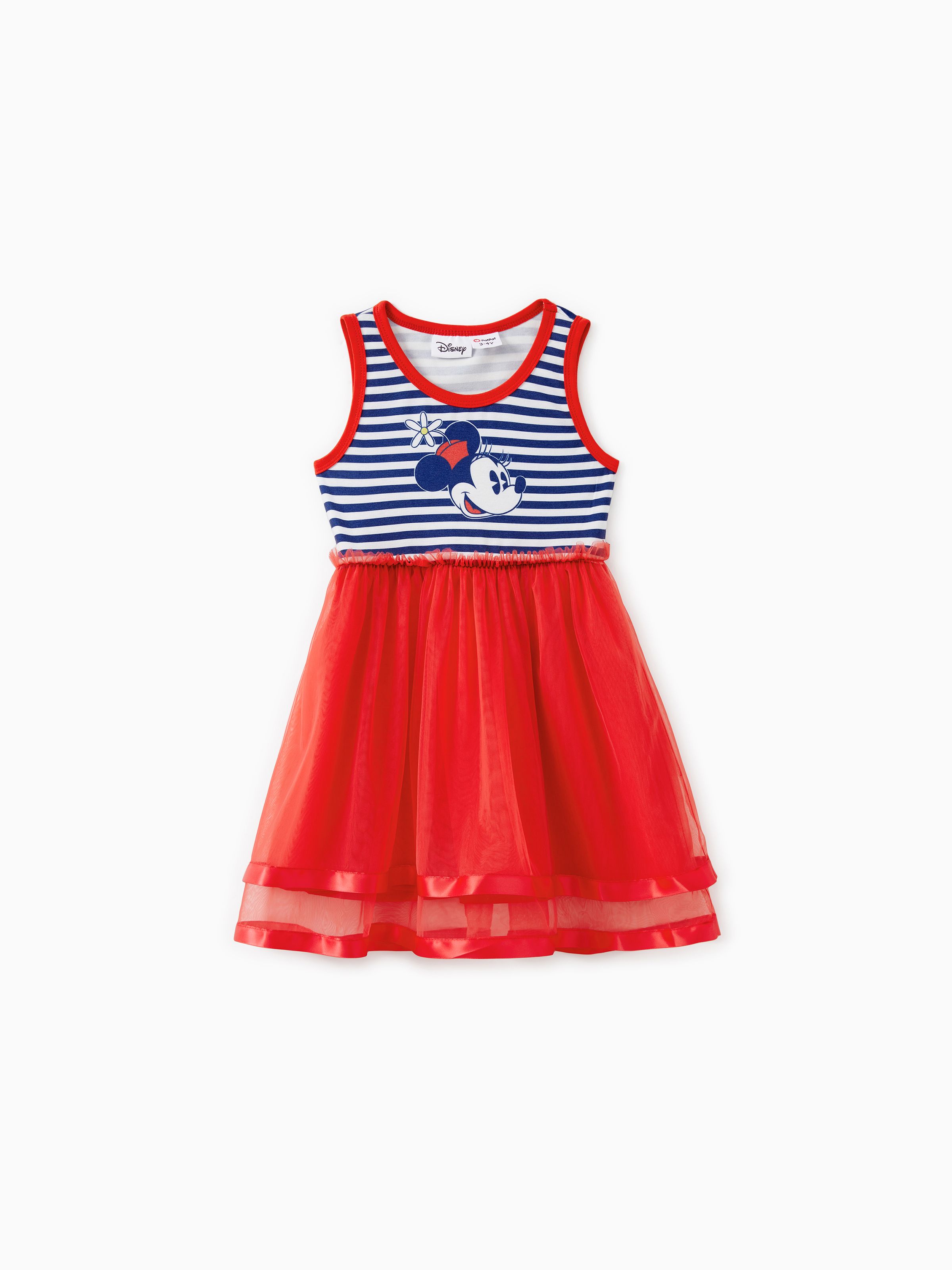 

Disney Mickey and Friends Family Matching Independence Day Naia™ Mickey Minnie Striped Print Sleeveless Dress/Tee/Tank Top