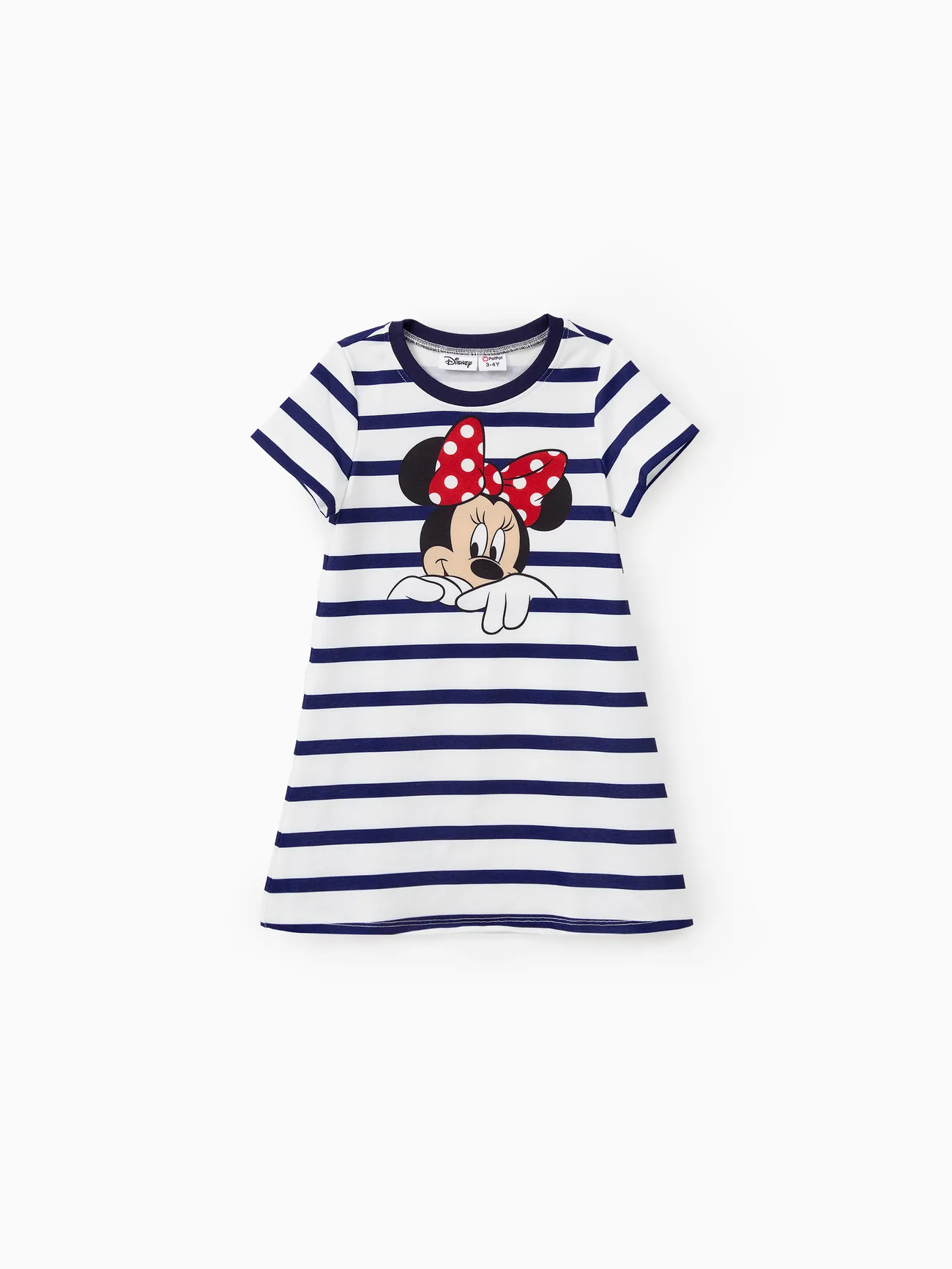 Disney Mickey and Friends Family Matching Stripe & Character Print Short-sleeve Naia™Dresses and T-shirts Sets