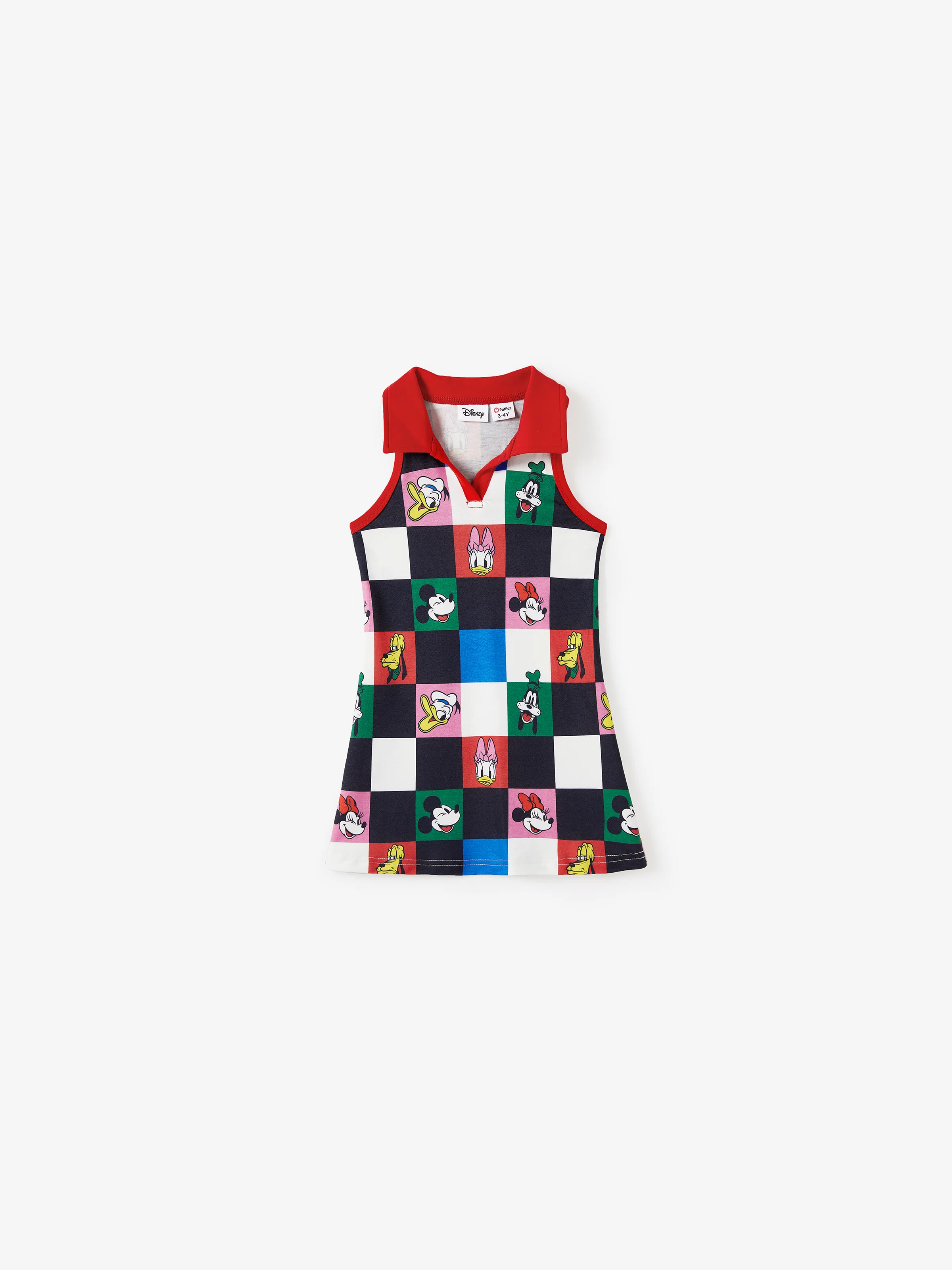 

Disney Mickey and Friends Family Matching Naia™ Colorful Checkered Pattern Top/Sleeveless Dress/Onesie