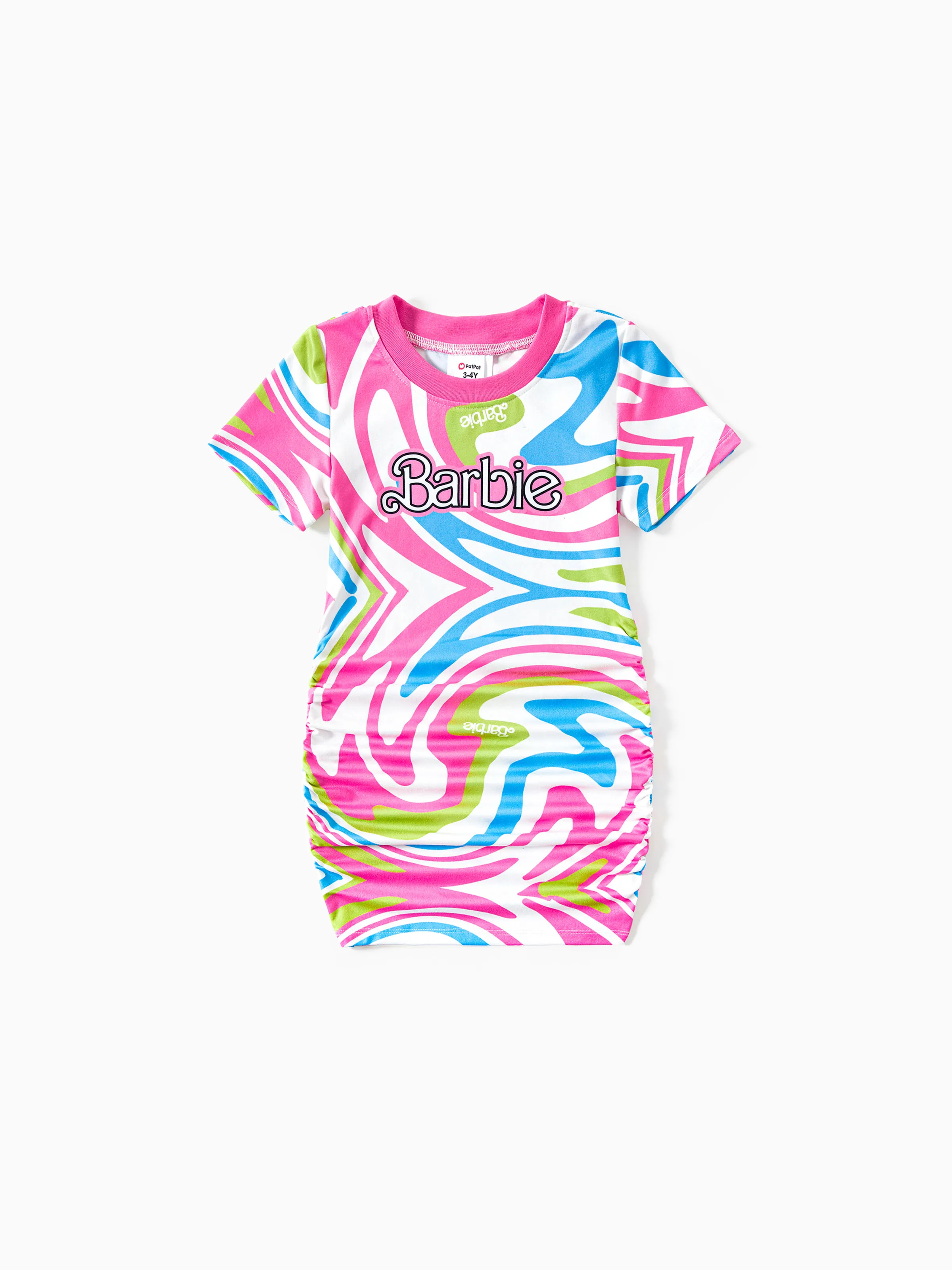 

Barbie Mommy and Me Logo and Allover Colorful Grahic Print Fashionable Fitted Bodycon Dress