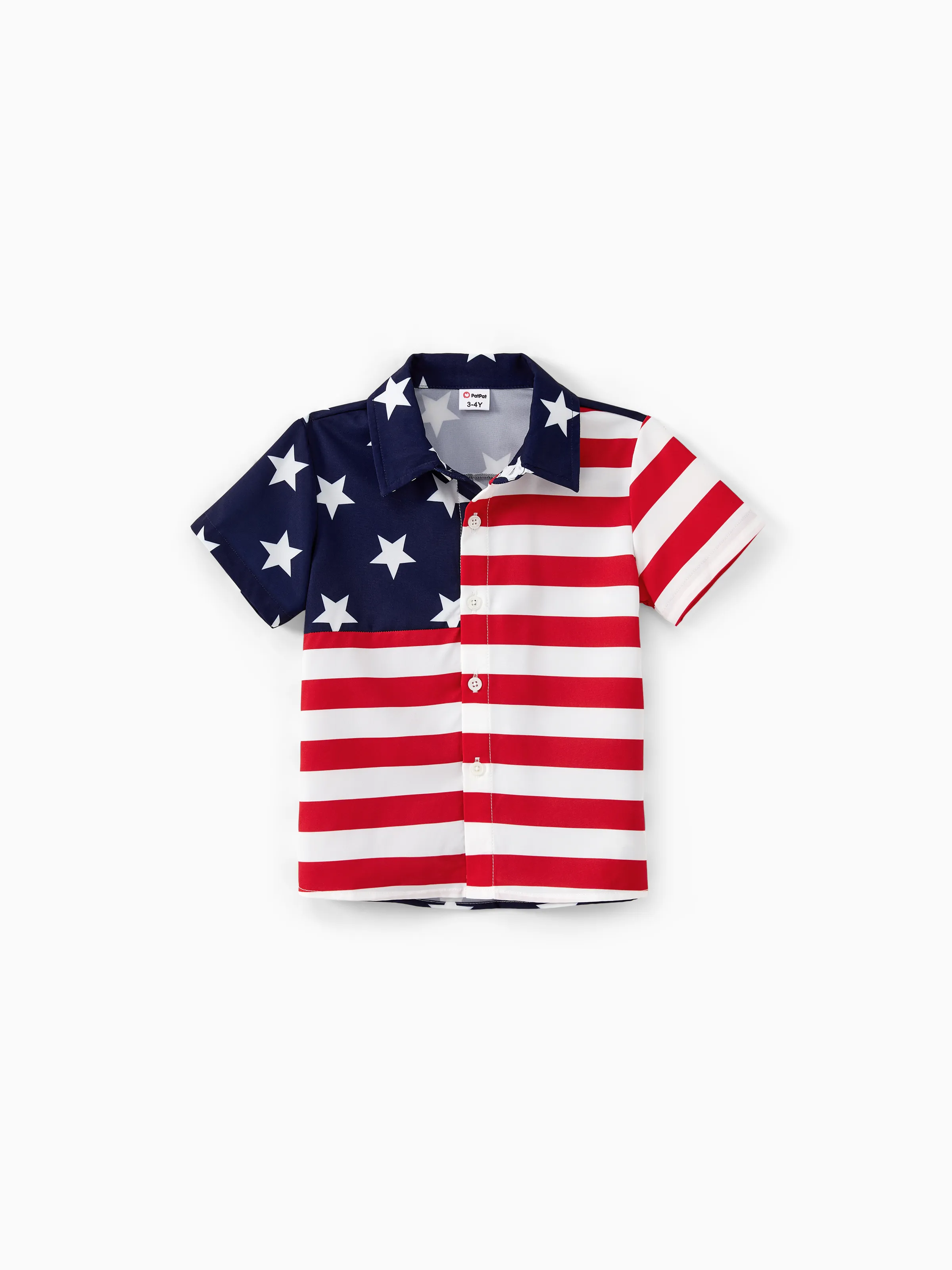 

Independence Day Family Matching American Flag Print Vacation Shirt and Shirred Black Top Spliced Tulle Dress Sets