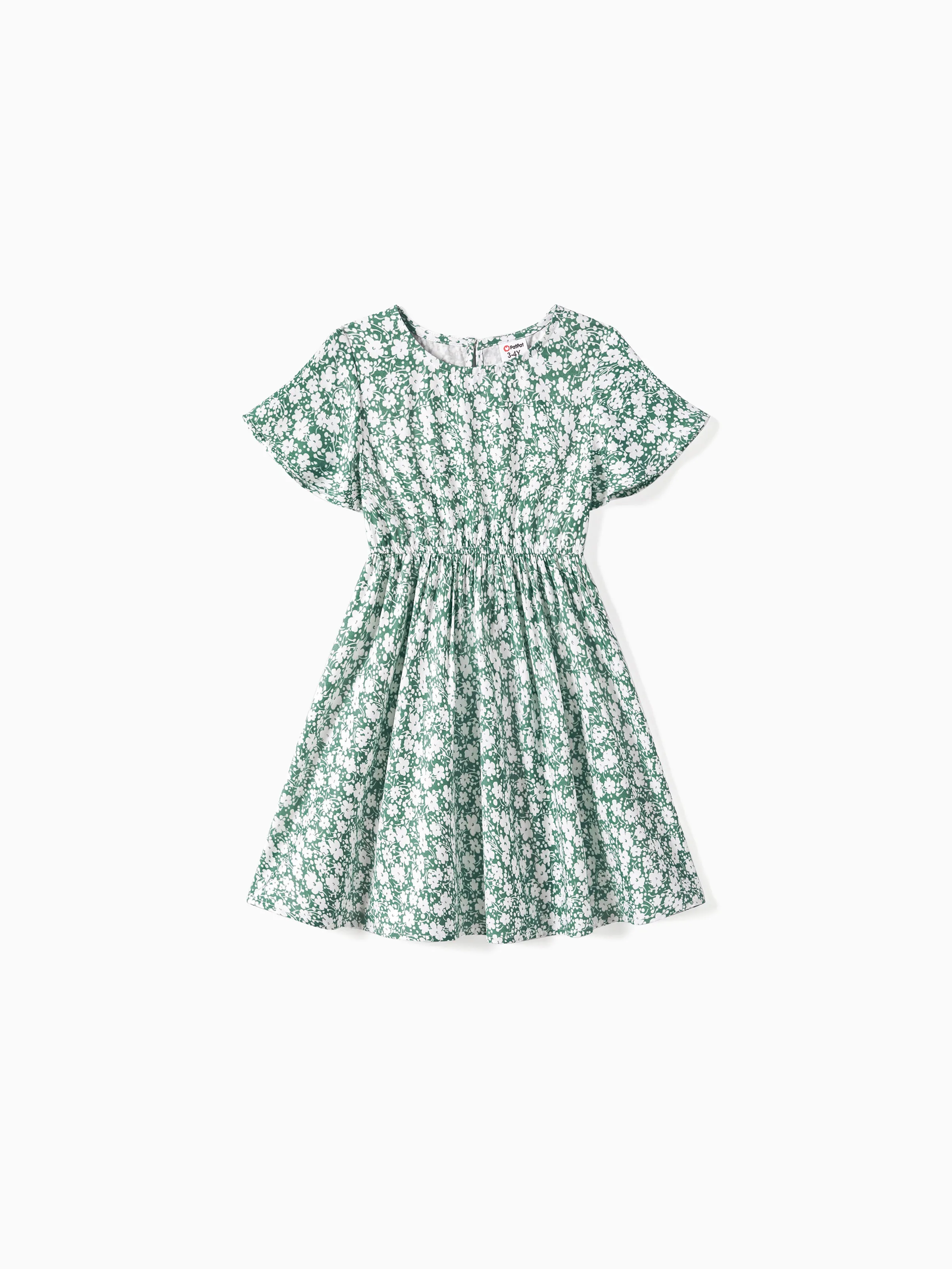 

Family Matching Allover Floral Print Short-sleeve Dresses and Color Block Tops Sets