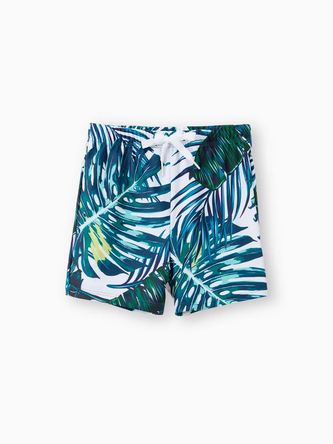 Family Matching Allover Palm Leaf Print Crisscross One-piece Swimsuit and Swim Trunks