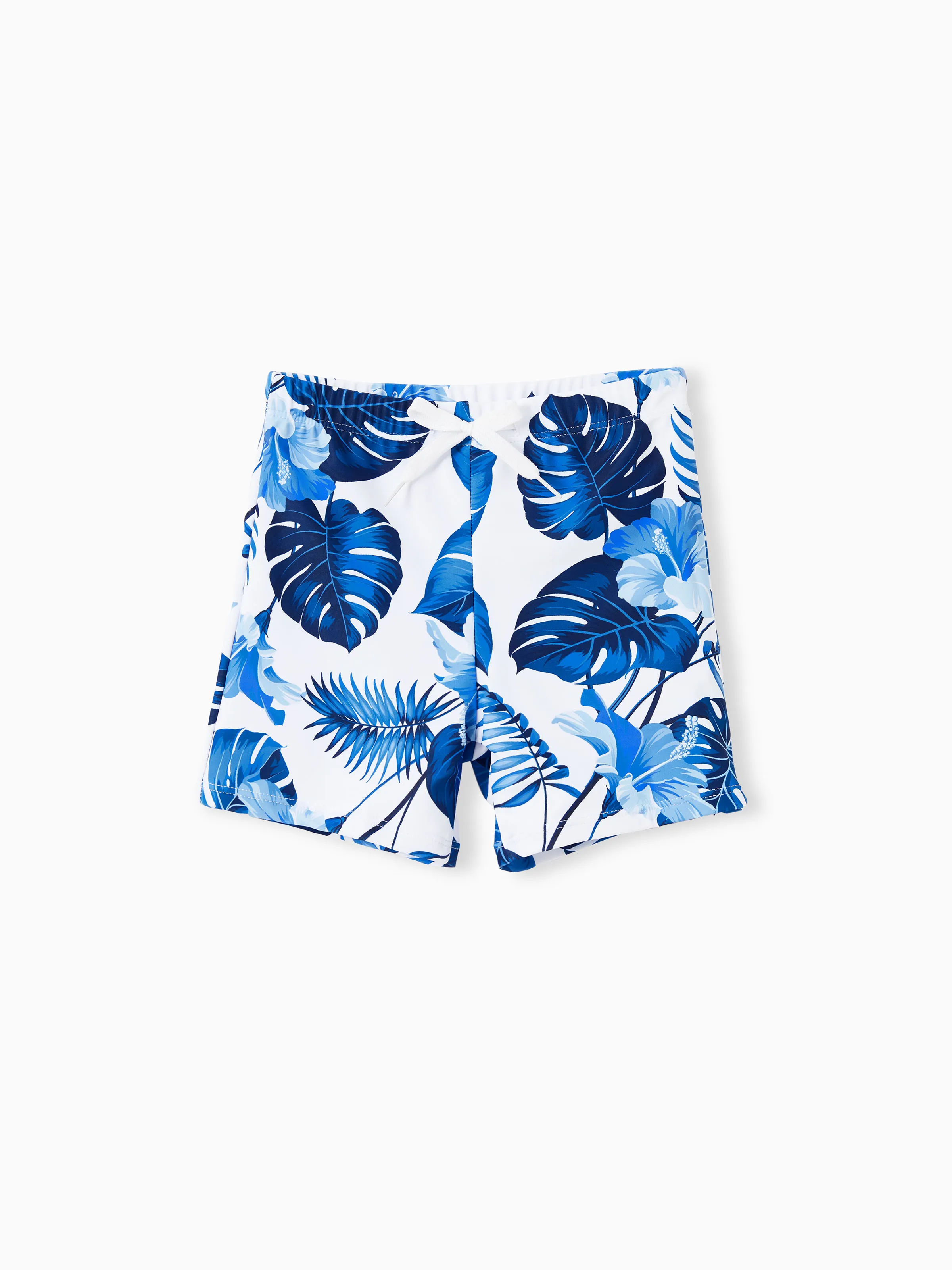 

Family Matching Floral Drawstring Swim Trunks or Ruffle One Shoulder Swimsuit with single Strap