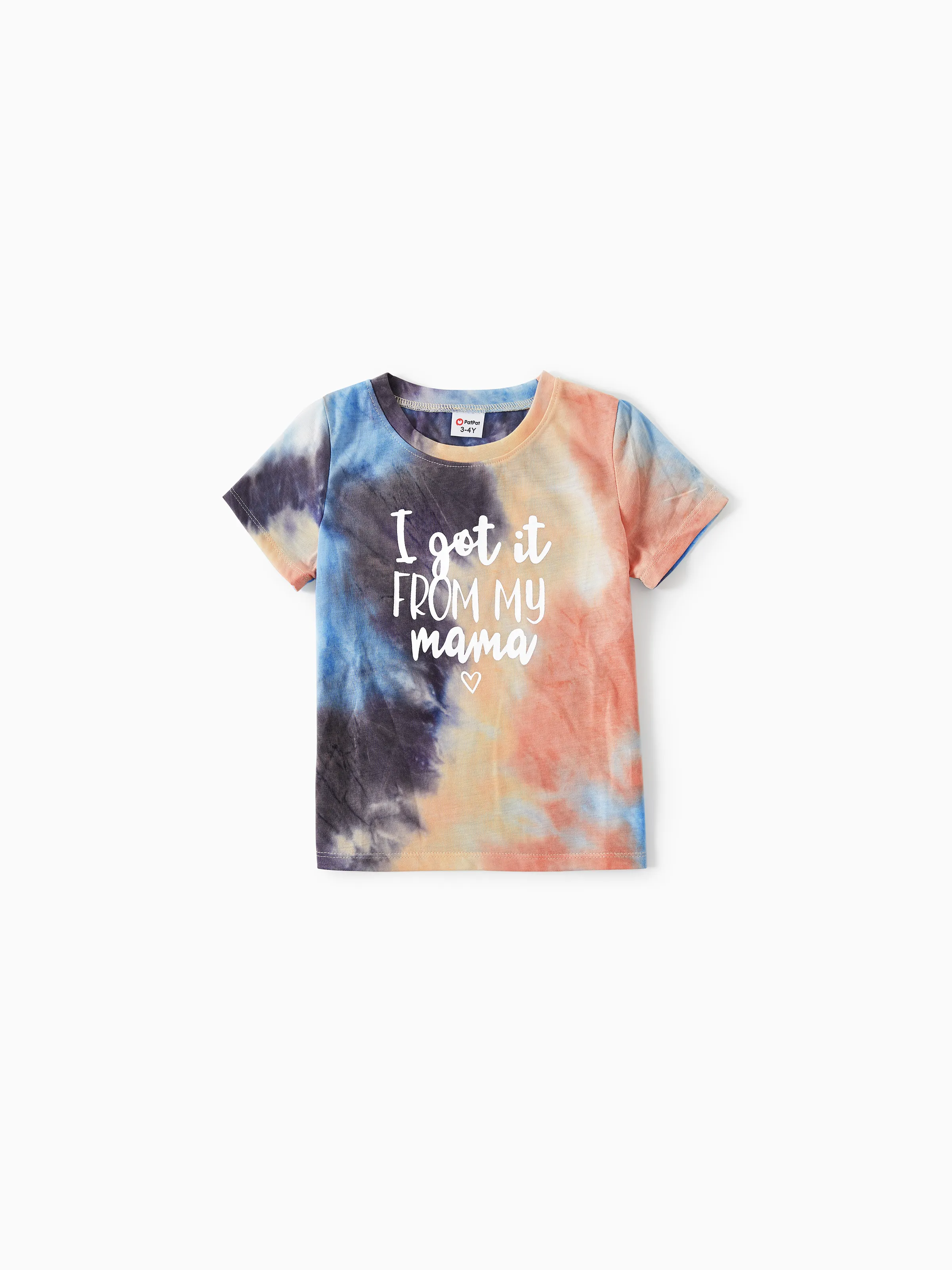 

Mommy and Me Tie-Dye Letter Printed Short-Sleeve Tops