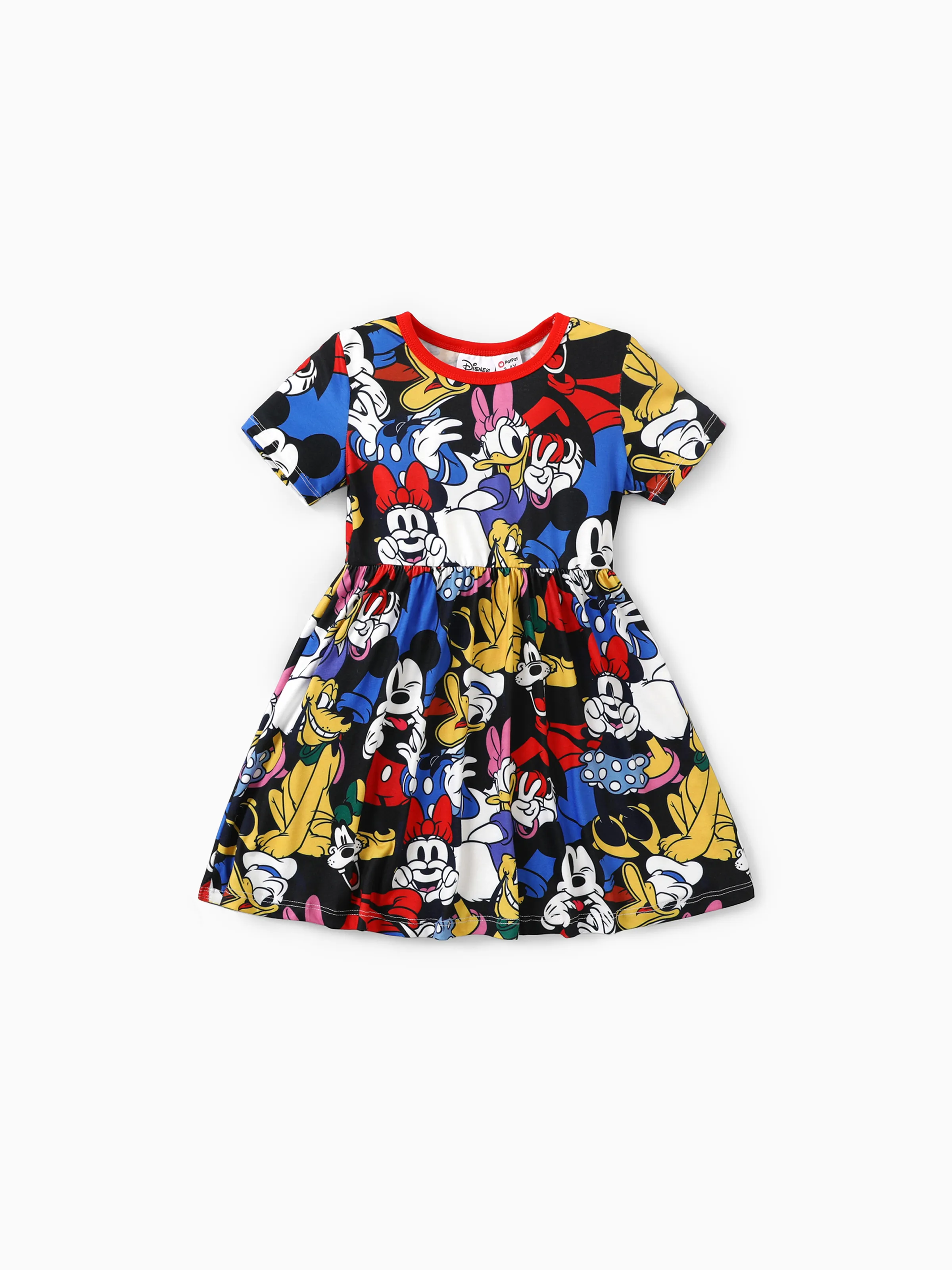 

Disney Mickey and Friends 1pc Toddler/Kids Girl/Boy Naia™ Character All-over Graffiti Print Dress/T-shirt