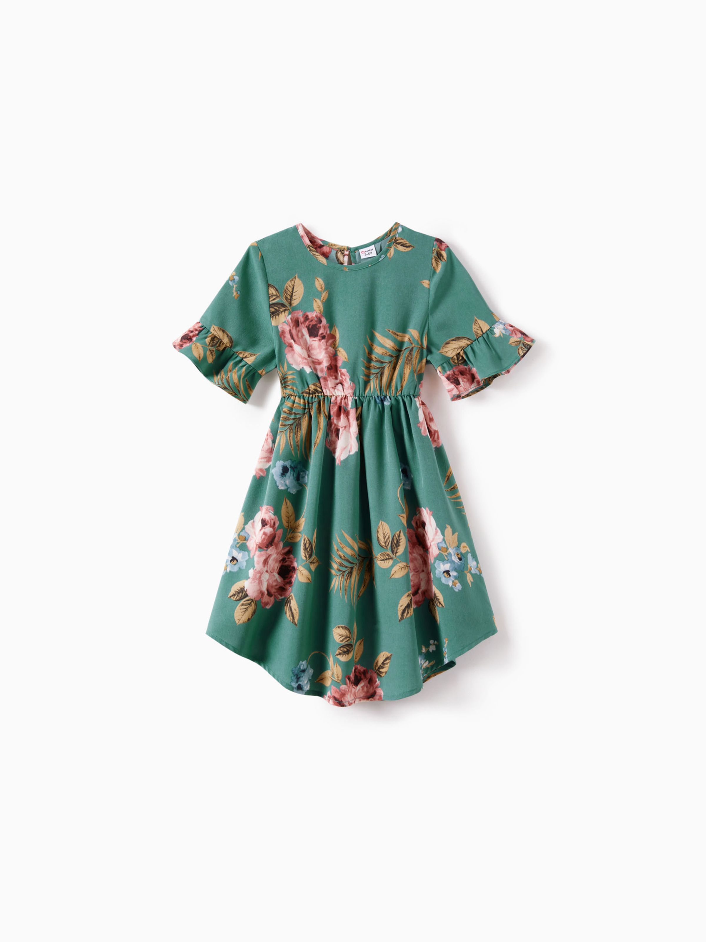 

Mommy and Me Allover Floral Print Ruffle Half-sleeve Dresses