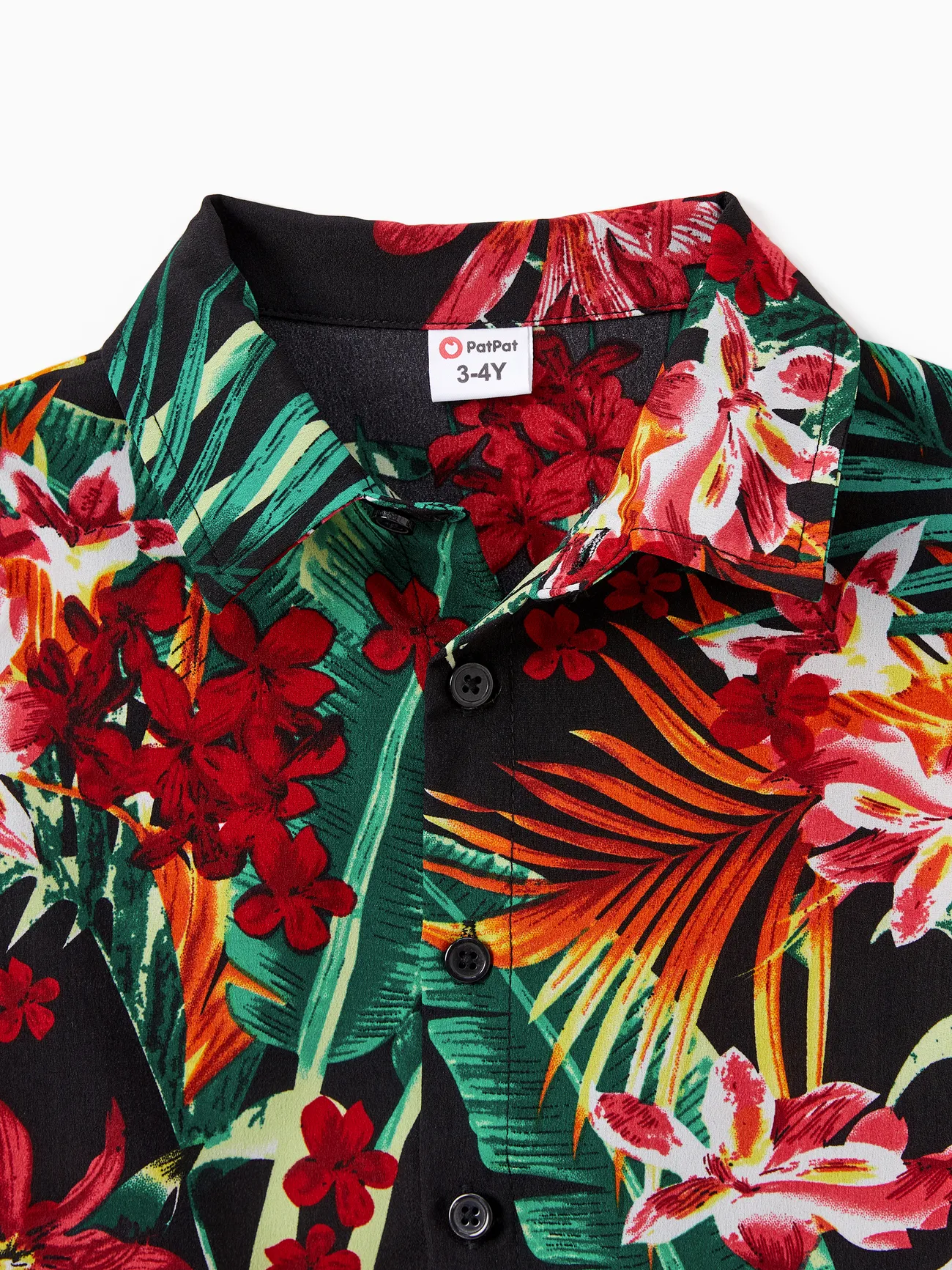 Boy - Black Matching Family Tropical Vacation Sets - Plant Floral Print Shirts and Dresses for Hawaii/Cruise/Resort - Black - image 19