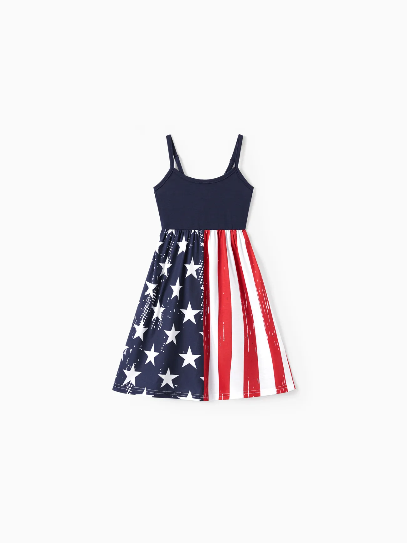 National Day Family Matching Casual Outfit with Fabric Stitching