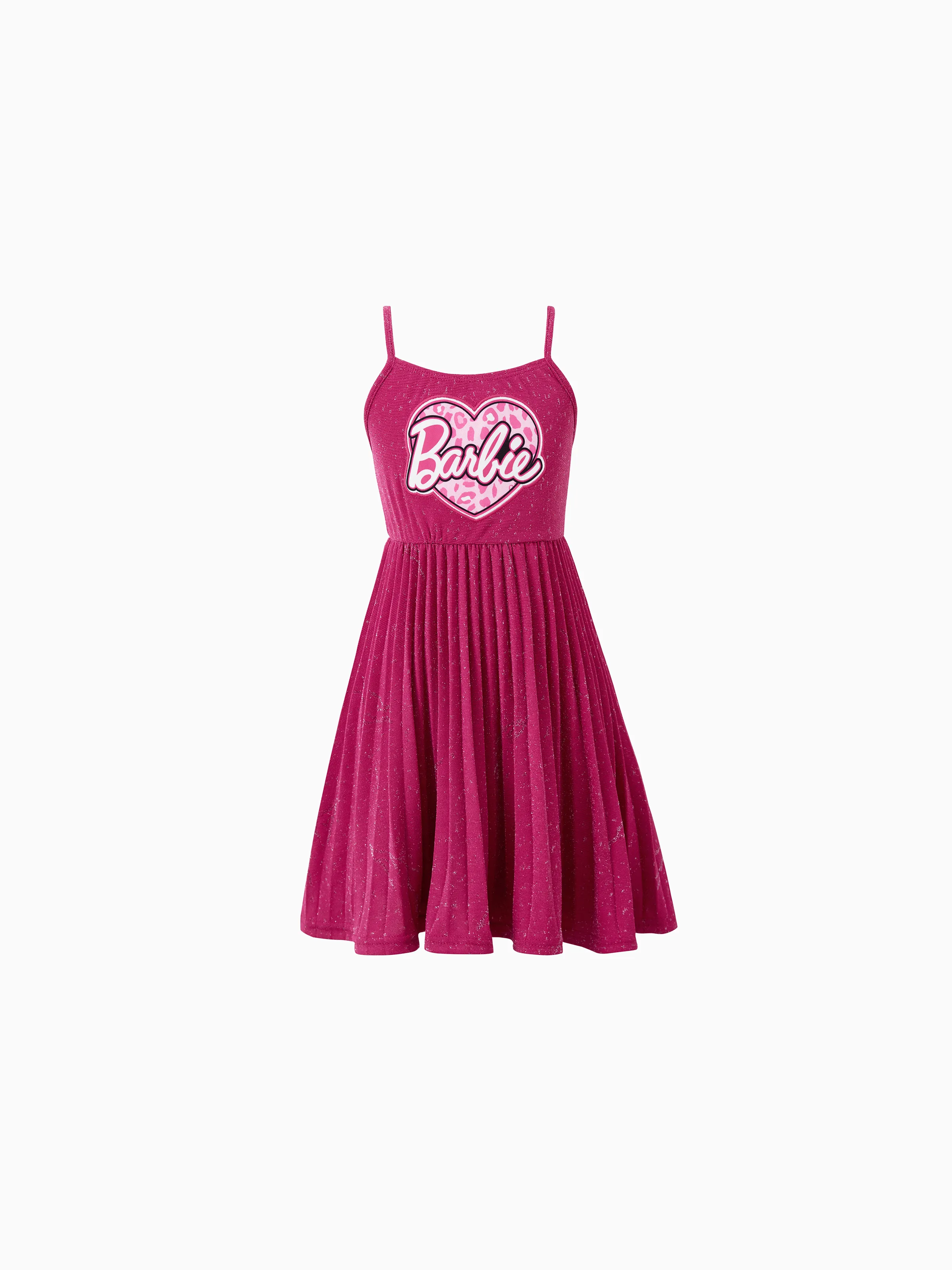 

Barbie Mommy and Me Heart Letter Print Sparkle Batwing-sleeve Dress/Sleeveless Dress