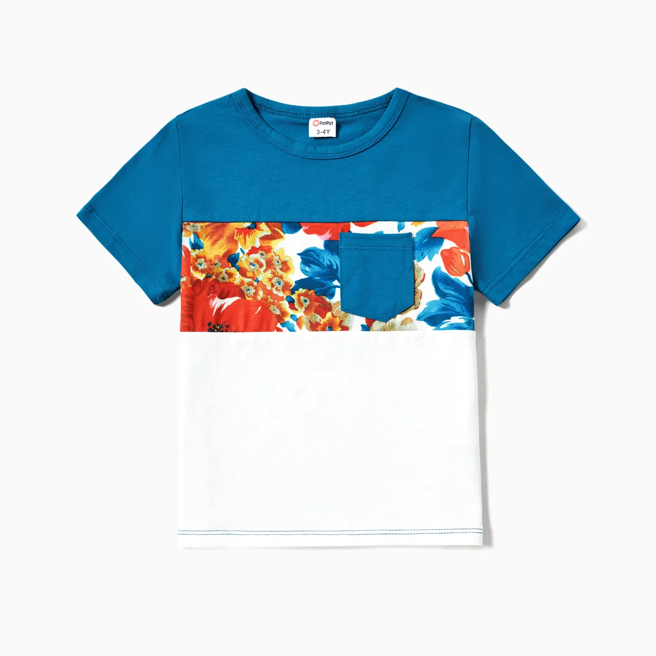Family Matching Floral Panel T-Shirt and Ruched Drawstring Side Bodycon Strap Dress Sets