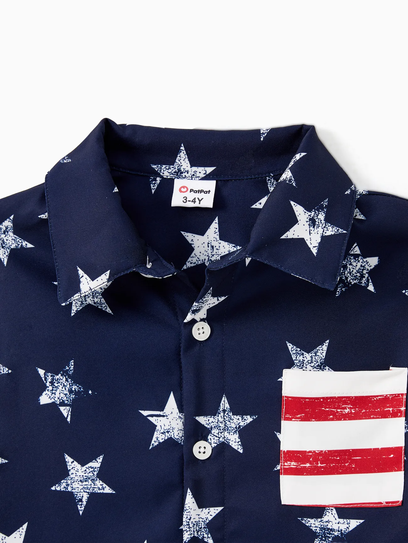 Boy - Family American Flag Dresses or Star Button-up Shirts - Color block - image 18