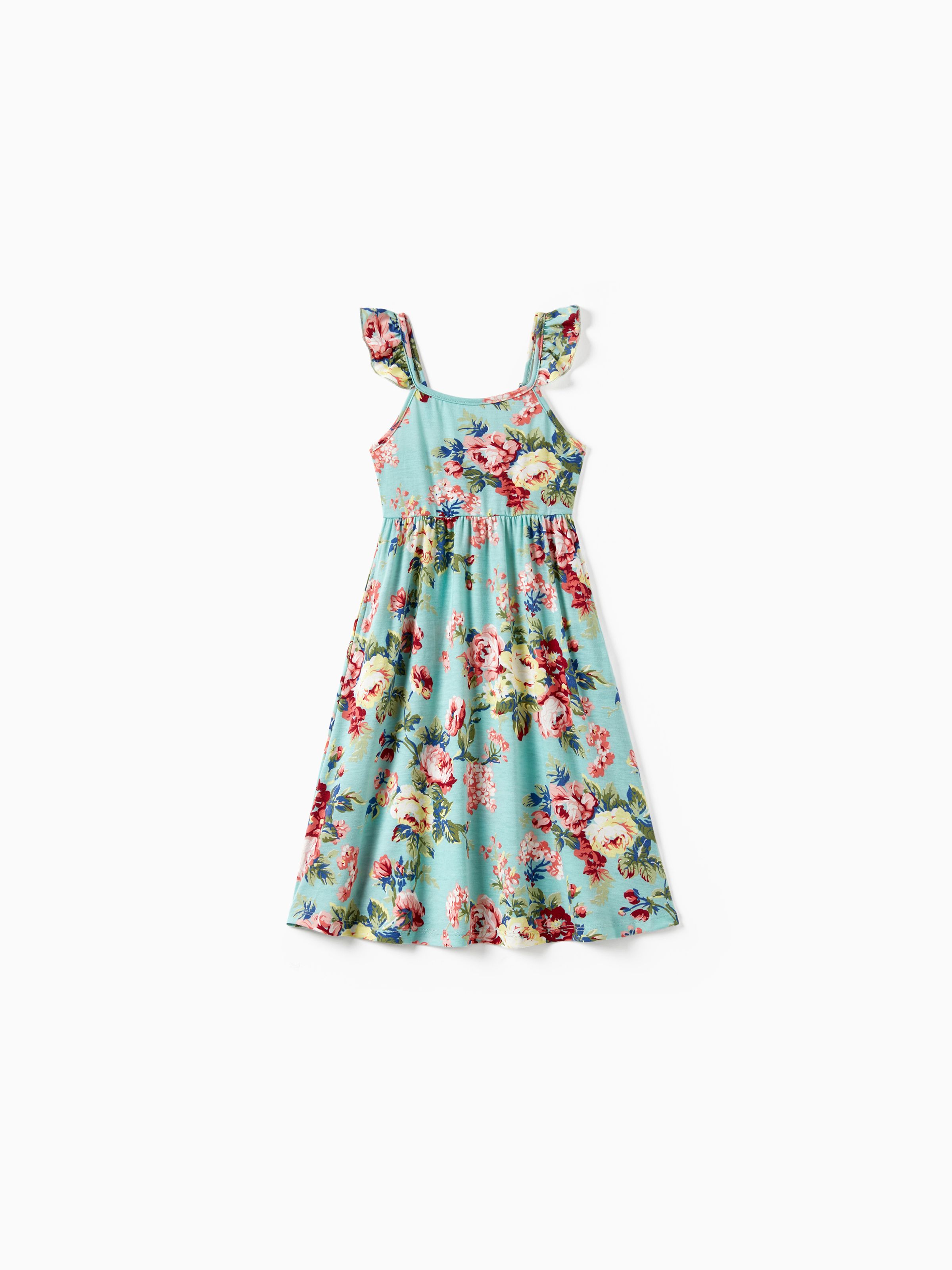 

Mommy and Me Floral Elastic Waist Strap Maxi Dress with Pockets