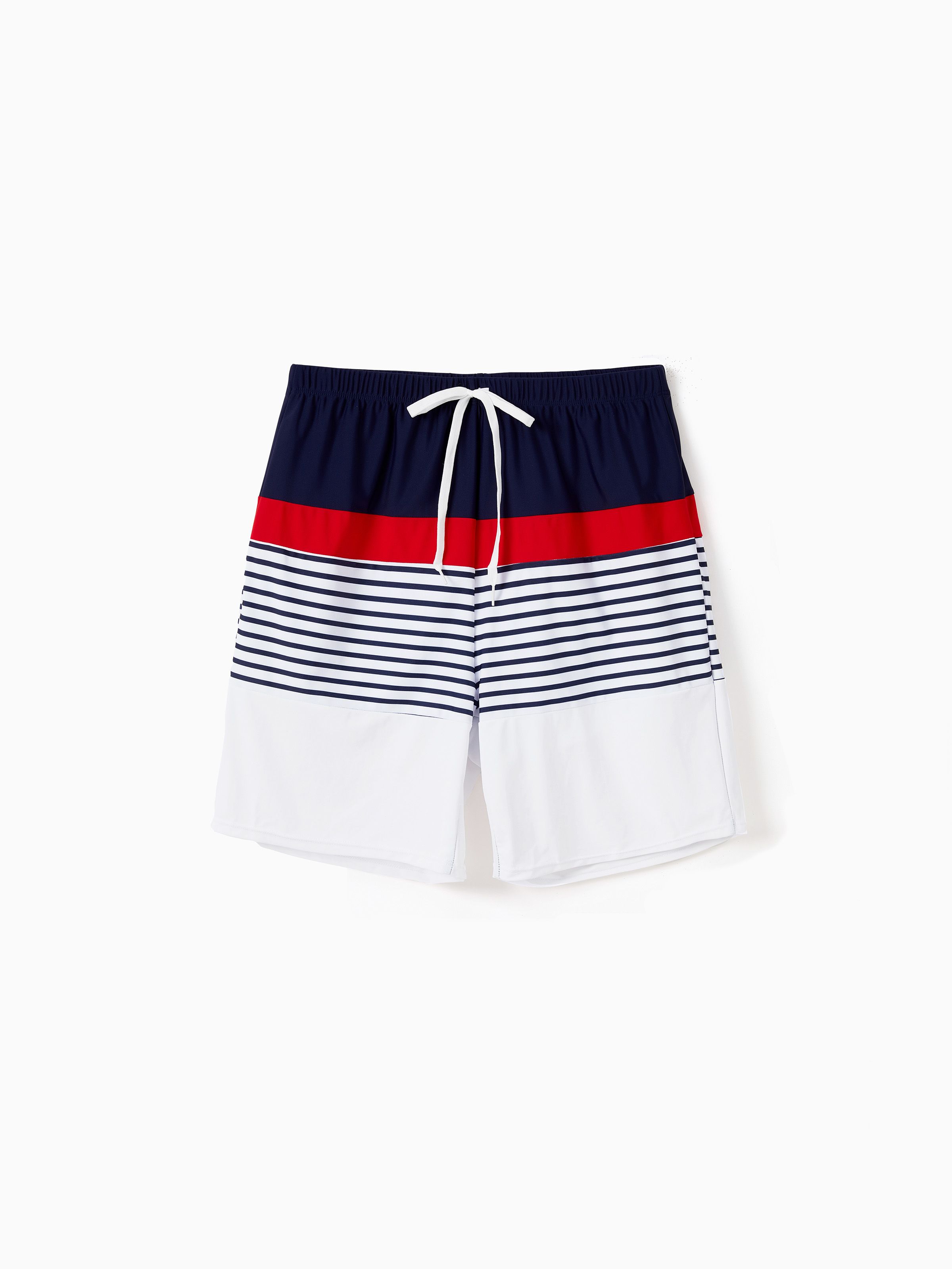 

Family Matching Striped Print One-piece Swimsuit or Swim Trunks Shorts