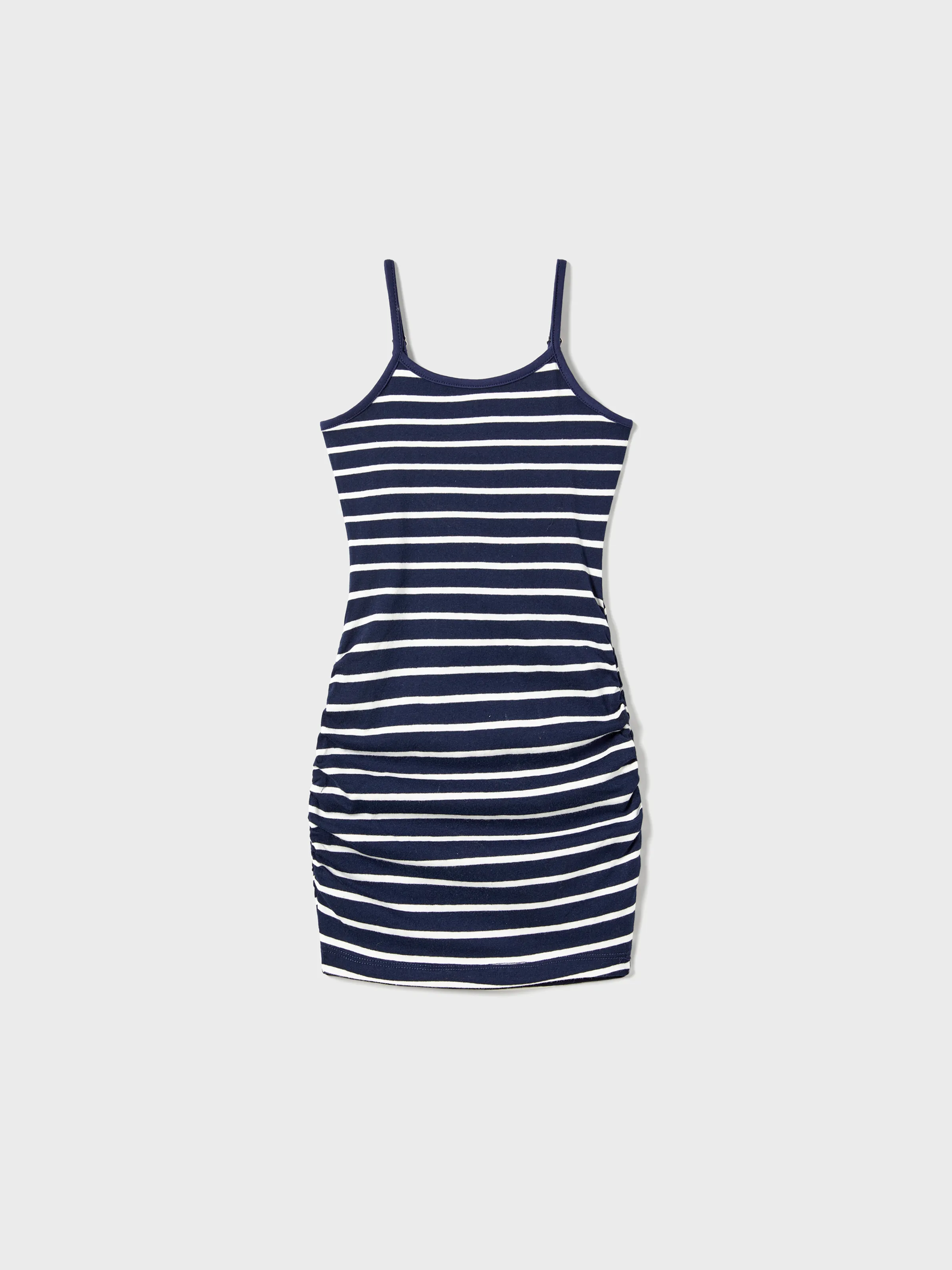 

Family Matching Color Block Tee and Stripe Bodycon Strap Dress Sets