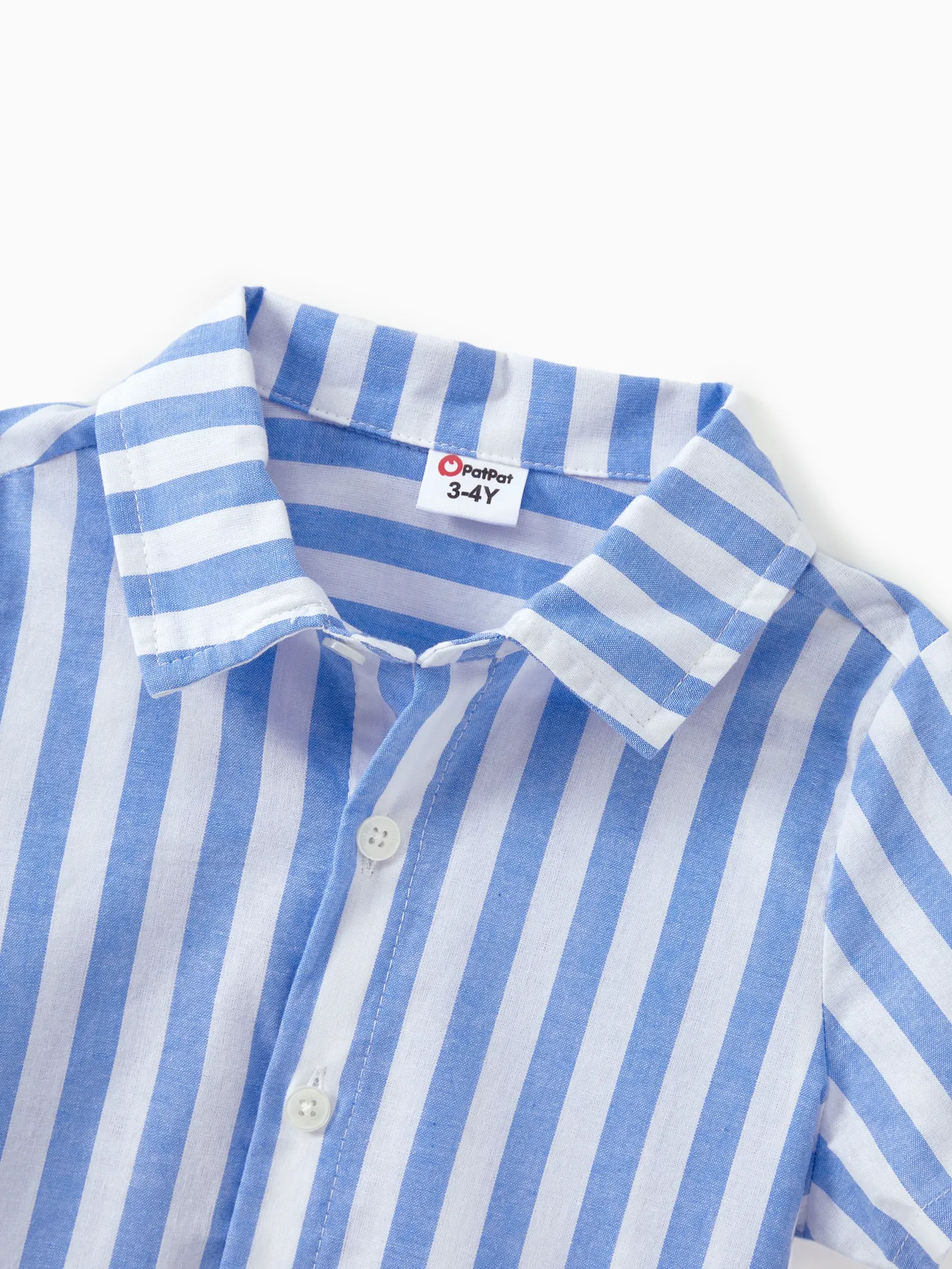 Boy - Blue & White Striped Matching Vacation Set - Off-Shoulder Shirred Dress or Casual Cruise Shirt - BLUEWHITE - image 18