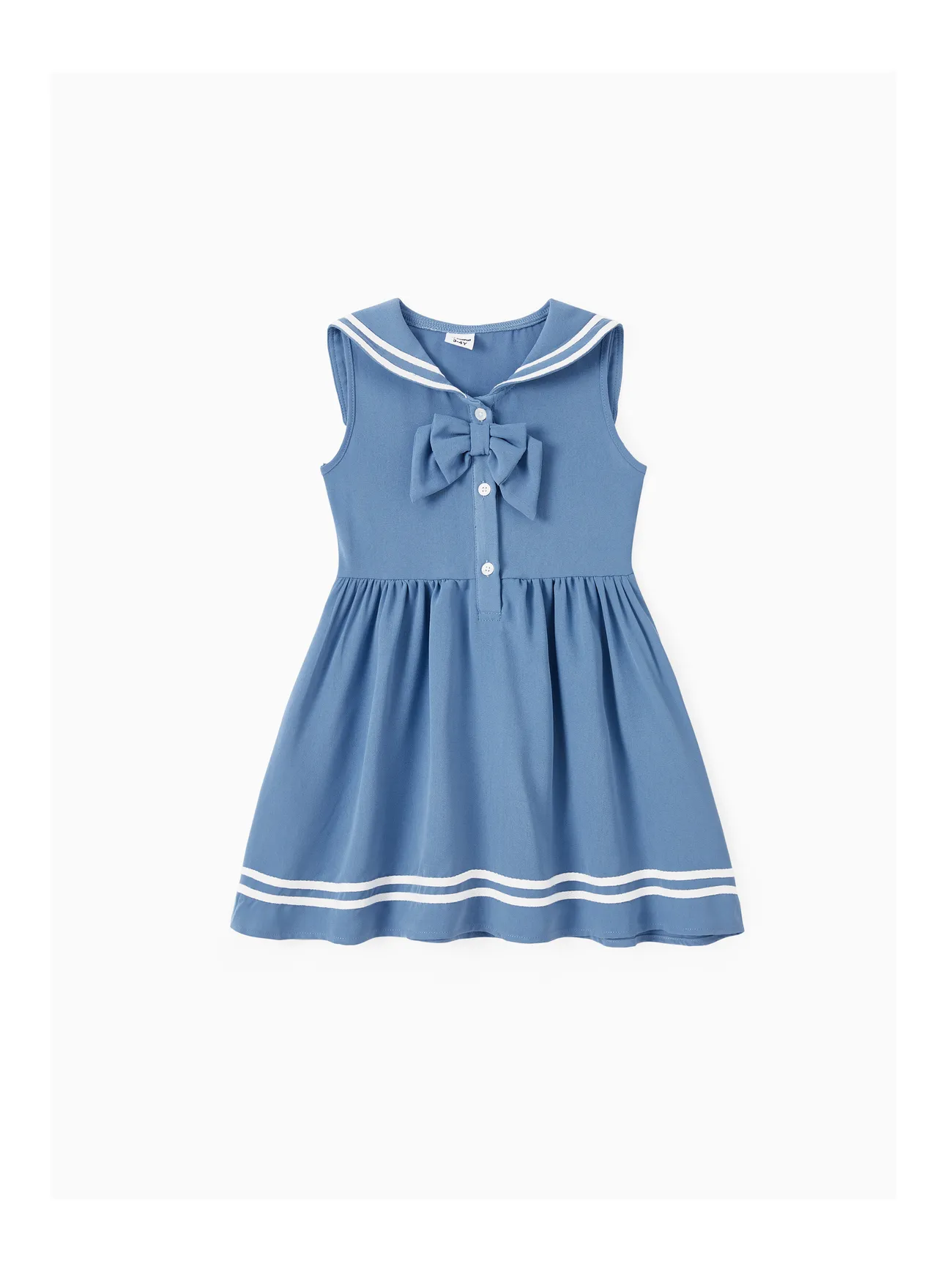 

Family Matching Sets Preppy Style Striped Tee or Sailor Uniform-Inspired Nautical Style Sleeveless Dress