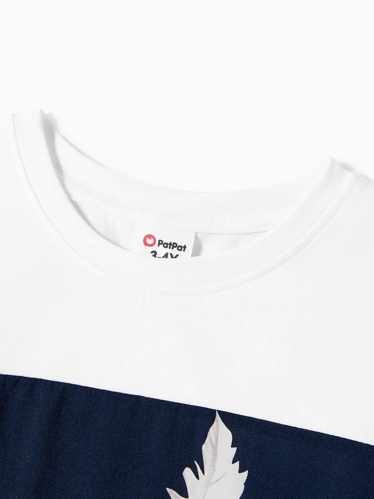 Boy - Family Matching Allover Feather Print Belted Cami Dresses and Short-sleeve Spliced Tee Sets - Tibetanbluewhite - image 16