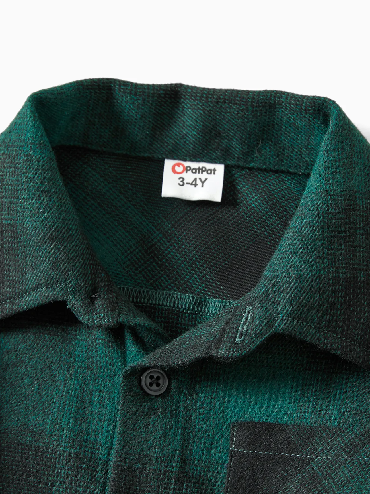 Boy - Family Matching Casual Grid/Houndstooth Long-sleeve Dresses & Tops Sets - Dark Green - image 15