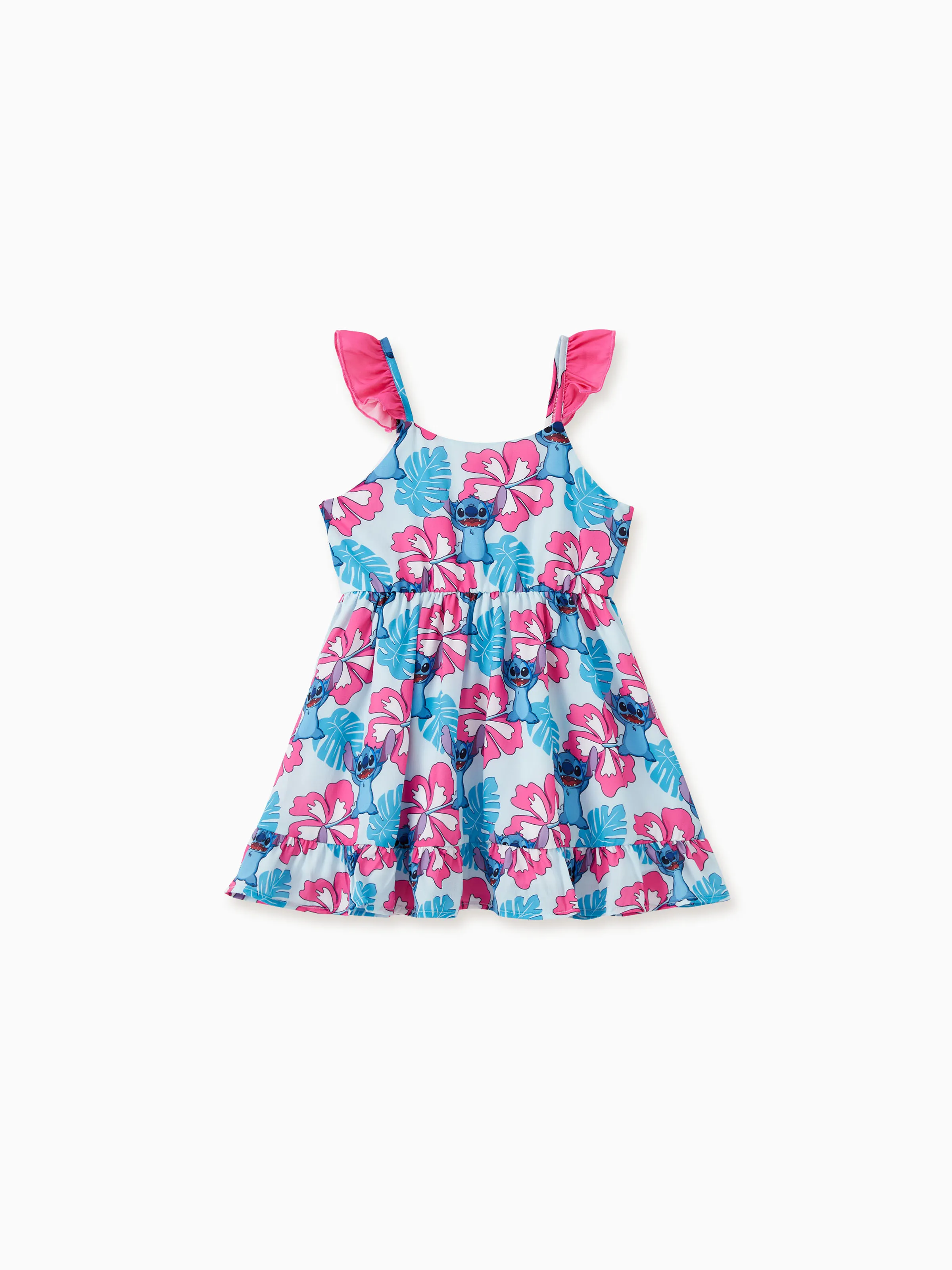 

Disney Stitch Family Matching Naia™ Stitch and Hawaii Style Floral Print Sleeveless Dress/Onesie／Shirt