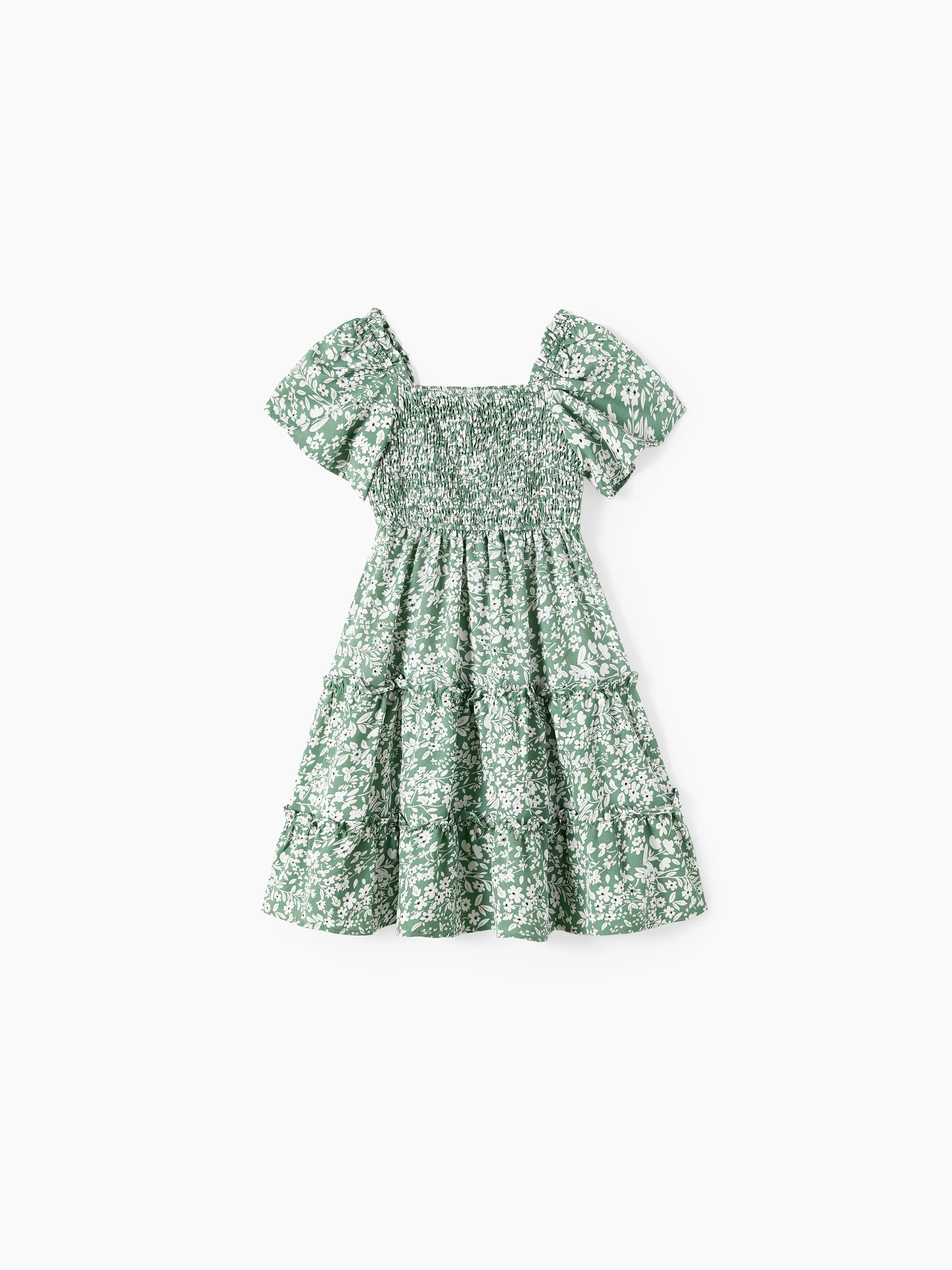 

Elegant Broken Flower Matching Outfits for Family, Smocking Design, Medium Thickness