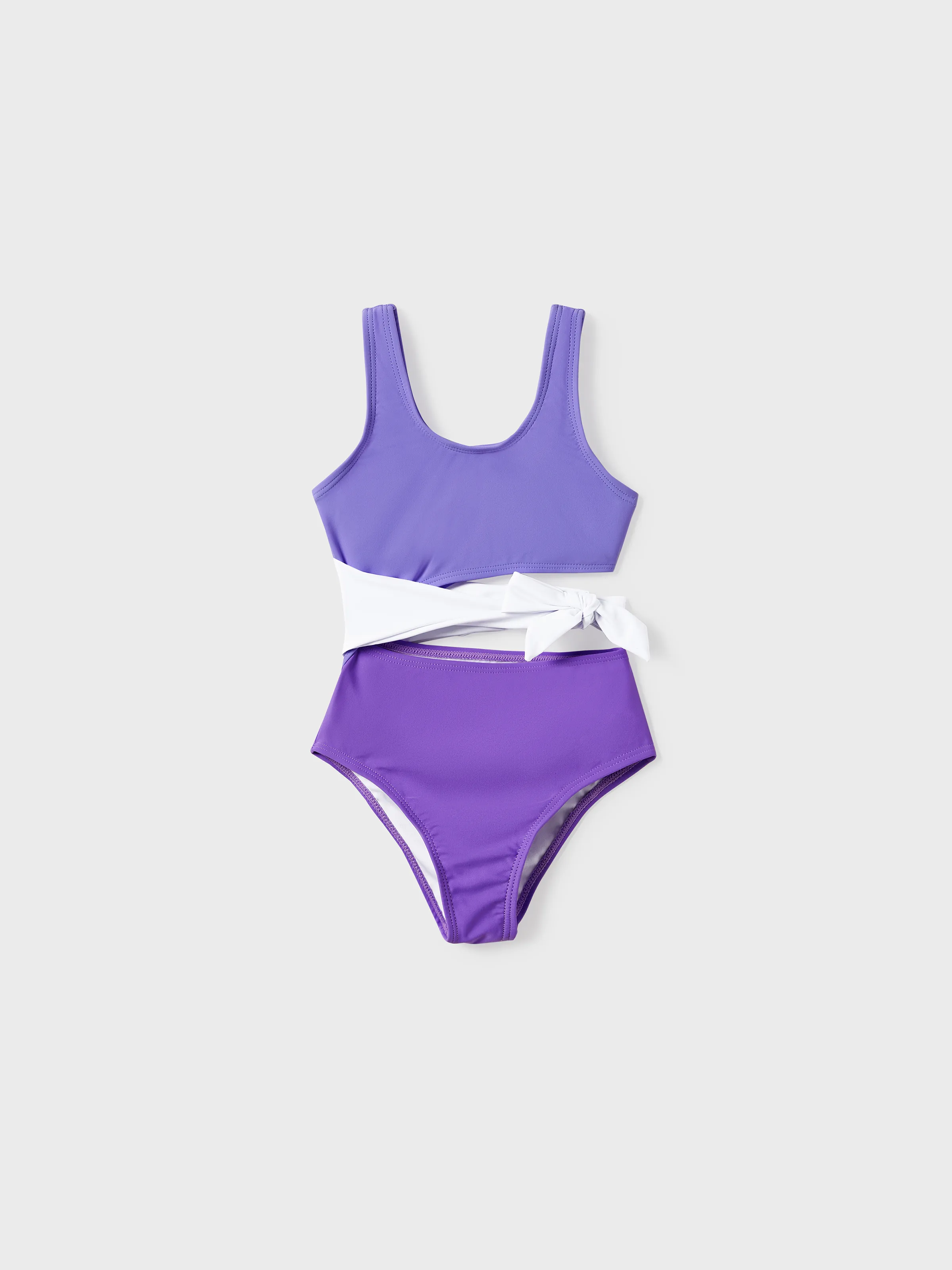 

Family Matching Color-block Swim Trunks or One-shoulder Side Knot One-Piece Swimsuit (Quick-Dry)