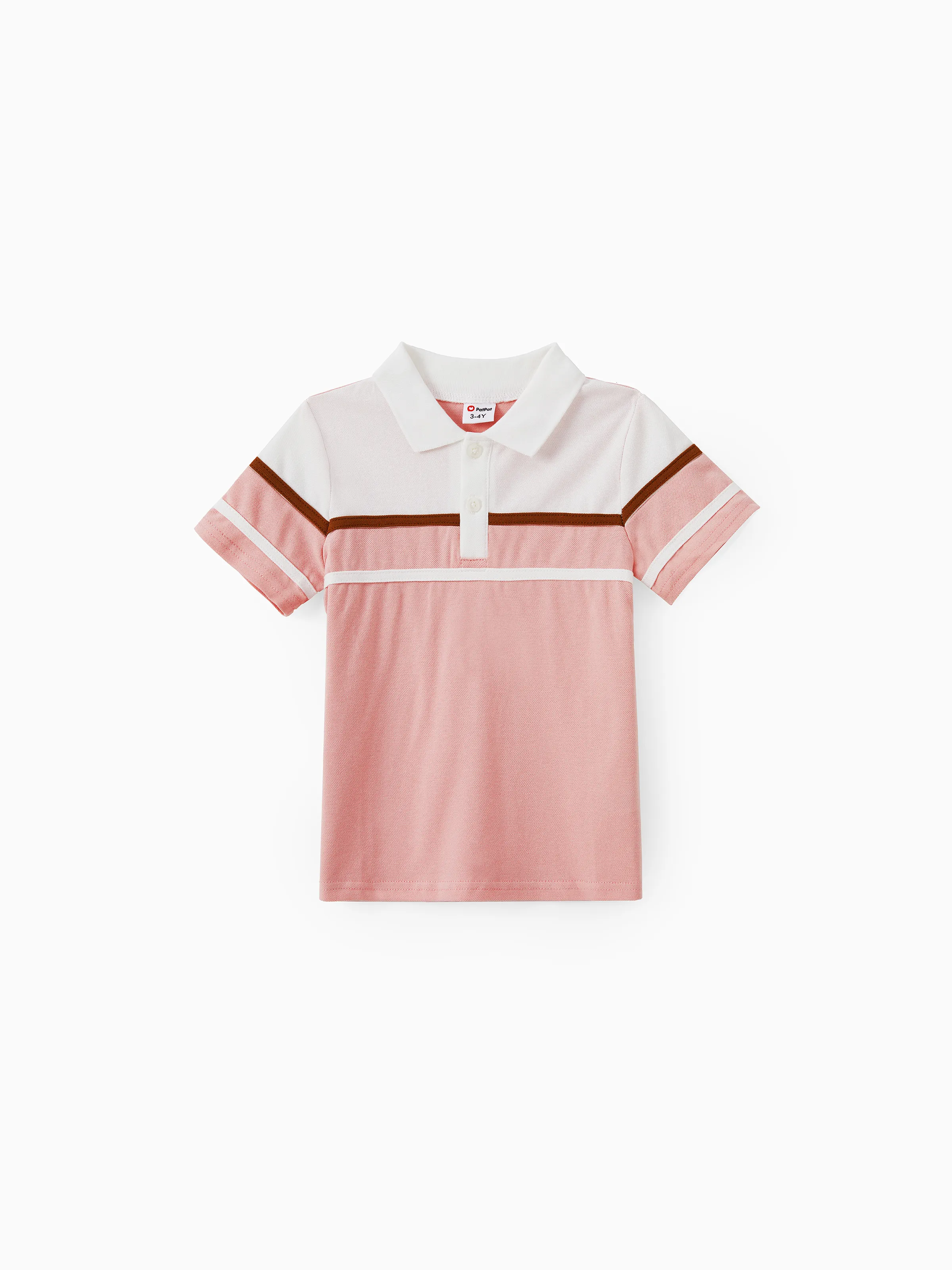 

Family Matching Sets Color Block Polo Shirt or Pink Shoulder Tie Shirred Waist A-Line Dress