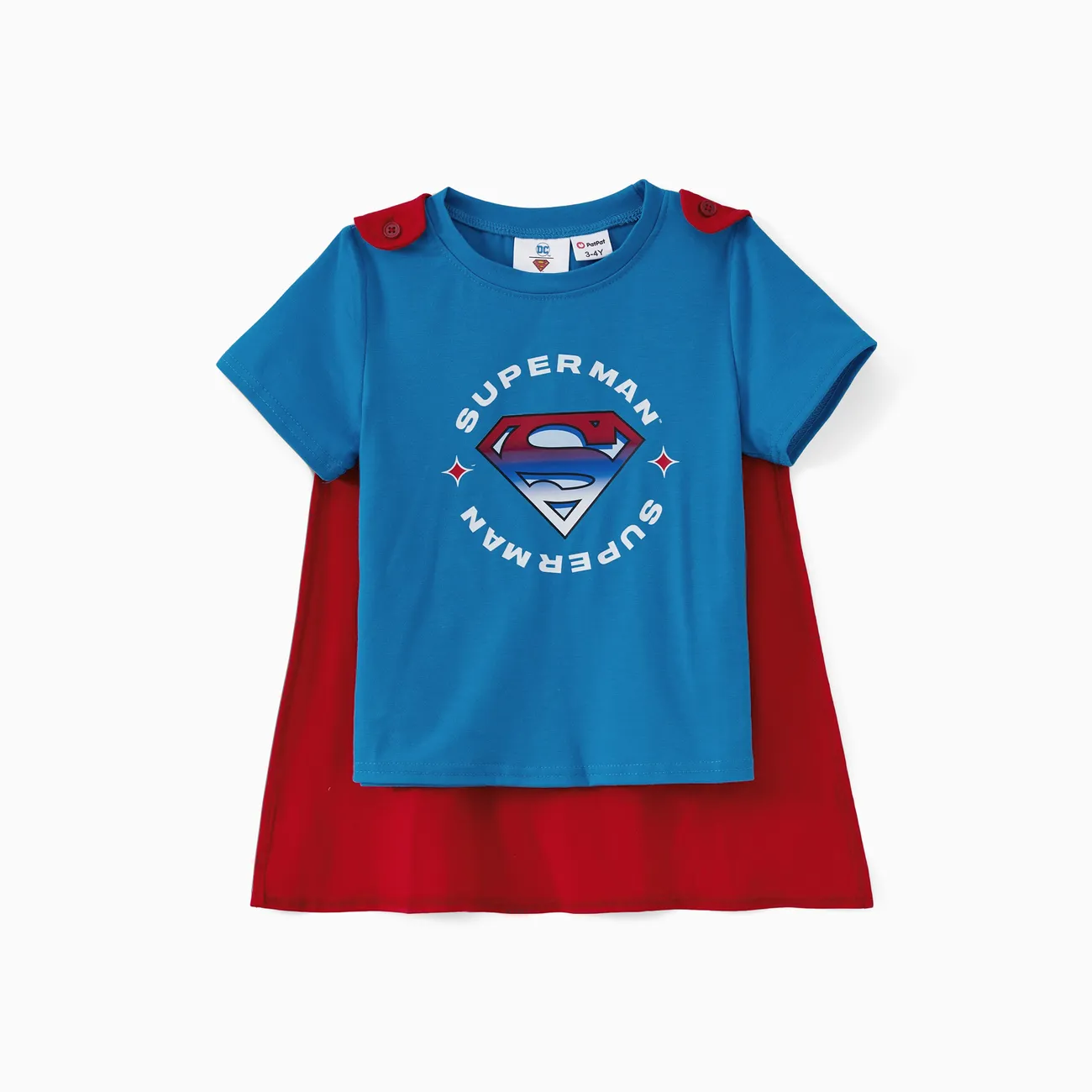 Justice League Family Matching Cotton Superman Logo Print Tee/Onesie with Superman Cape