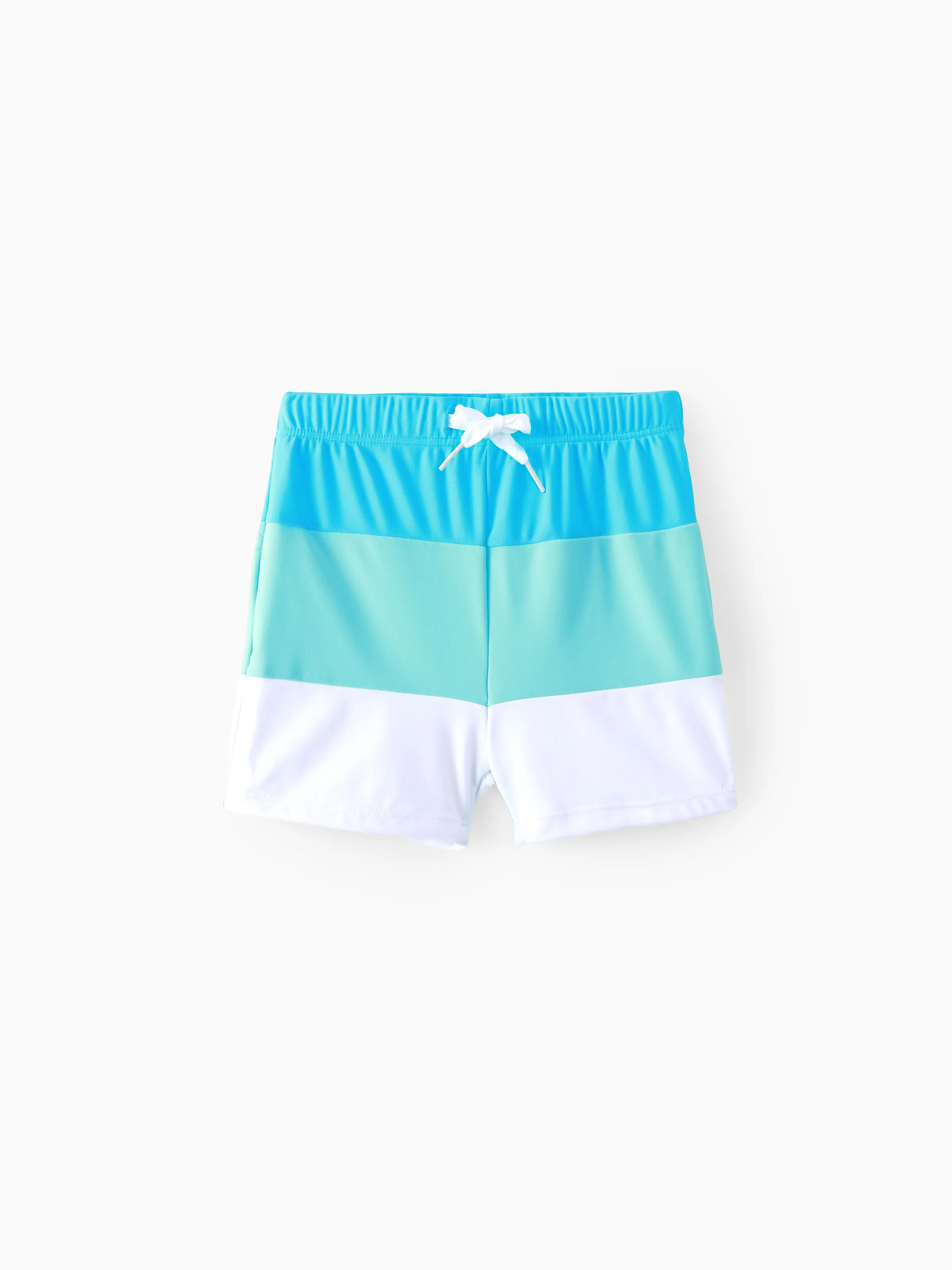 

Family Matching Colorblock Swim Trunks or Shirred Ruffle Strap Two-Piece Swimsuit