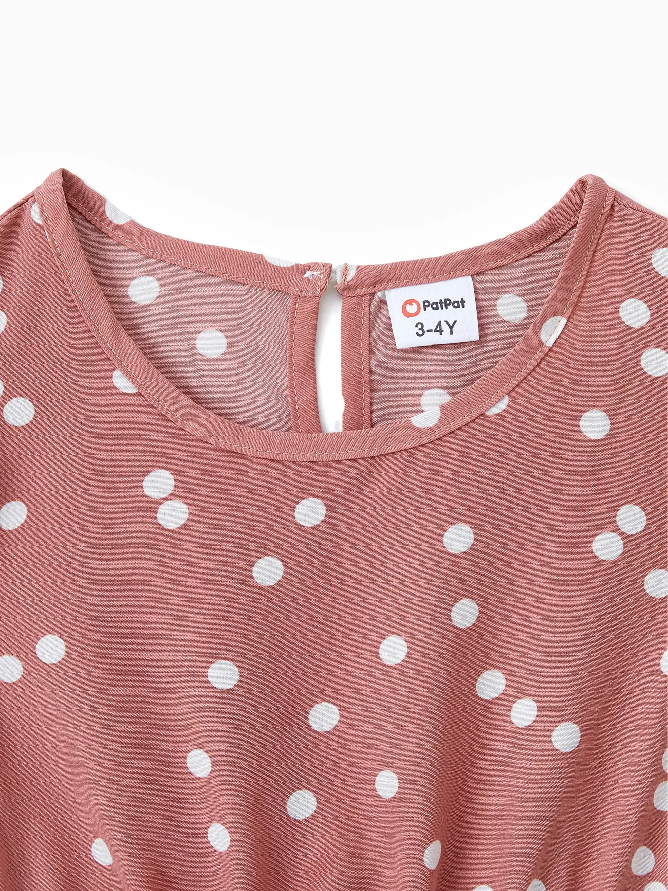 Girl - Mommy and Me Outfits – Mother-Daughter Matching Dresses with Dots (Pink, V-Neck, Ruffle) - PinkyWhite - image 10