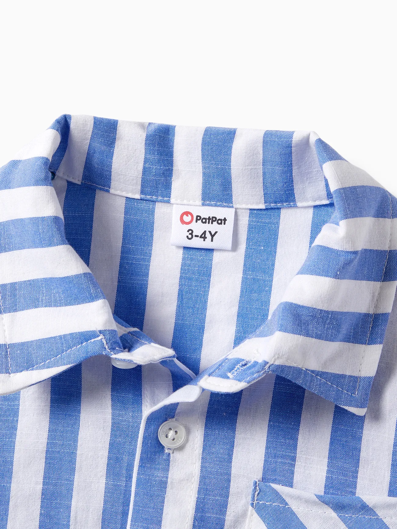 Boy - Family Matching Stripe Shirt and High Neck Halter Tiered Tassel Trim Dress Sets - Blue - image 19
