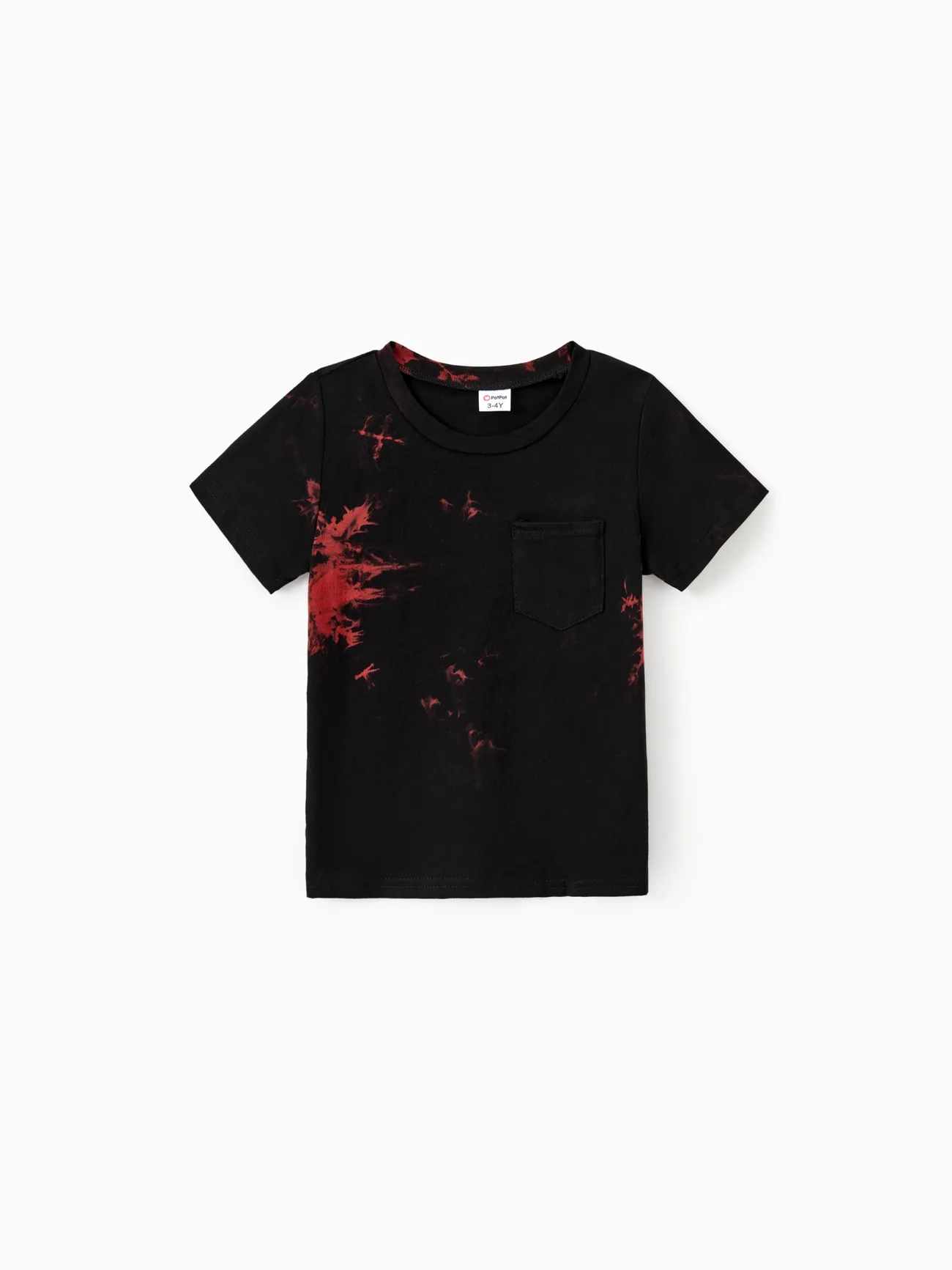 Boy - Family Tie-Dyed Cotton Casual Romper with Snaps - redblack - image 19
