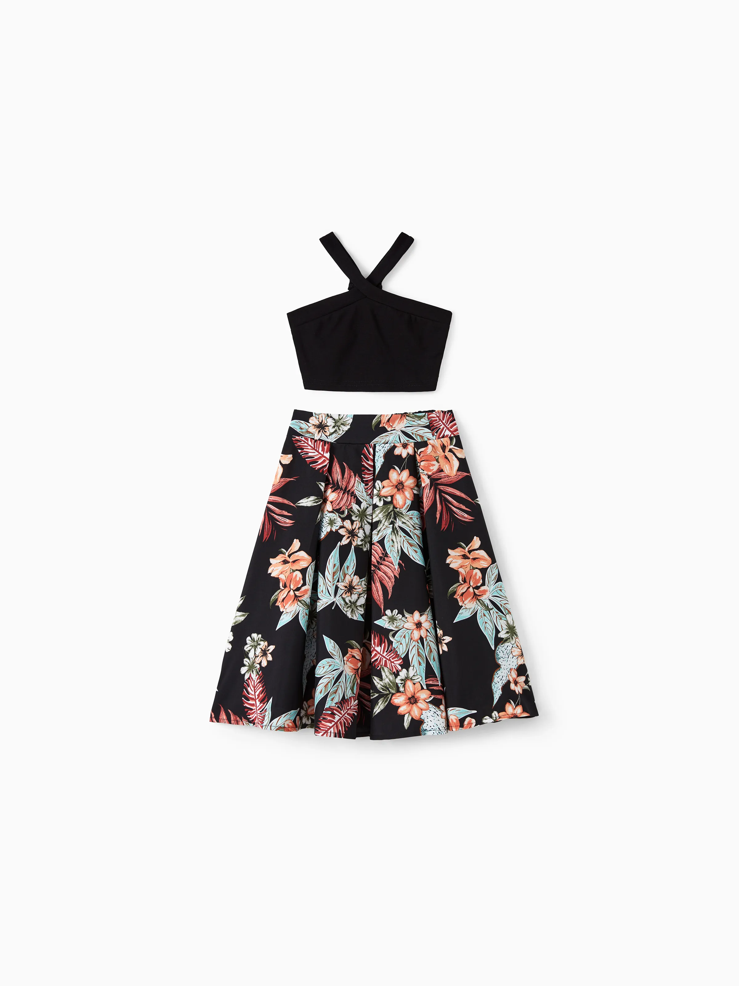 

Family Matching Sets Floral Beach Shirt or Cross top A-line Skirt Co-ord Set
