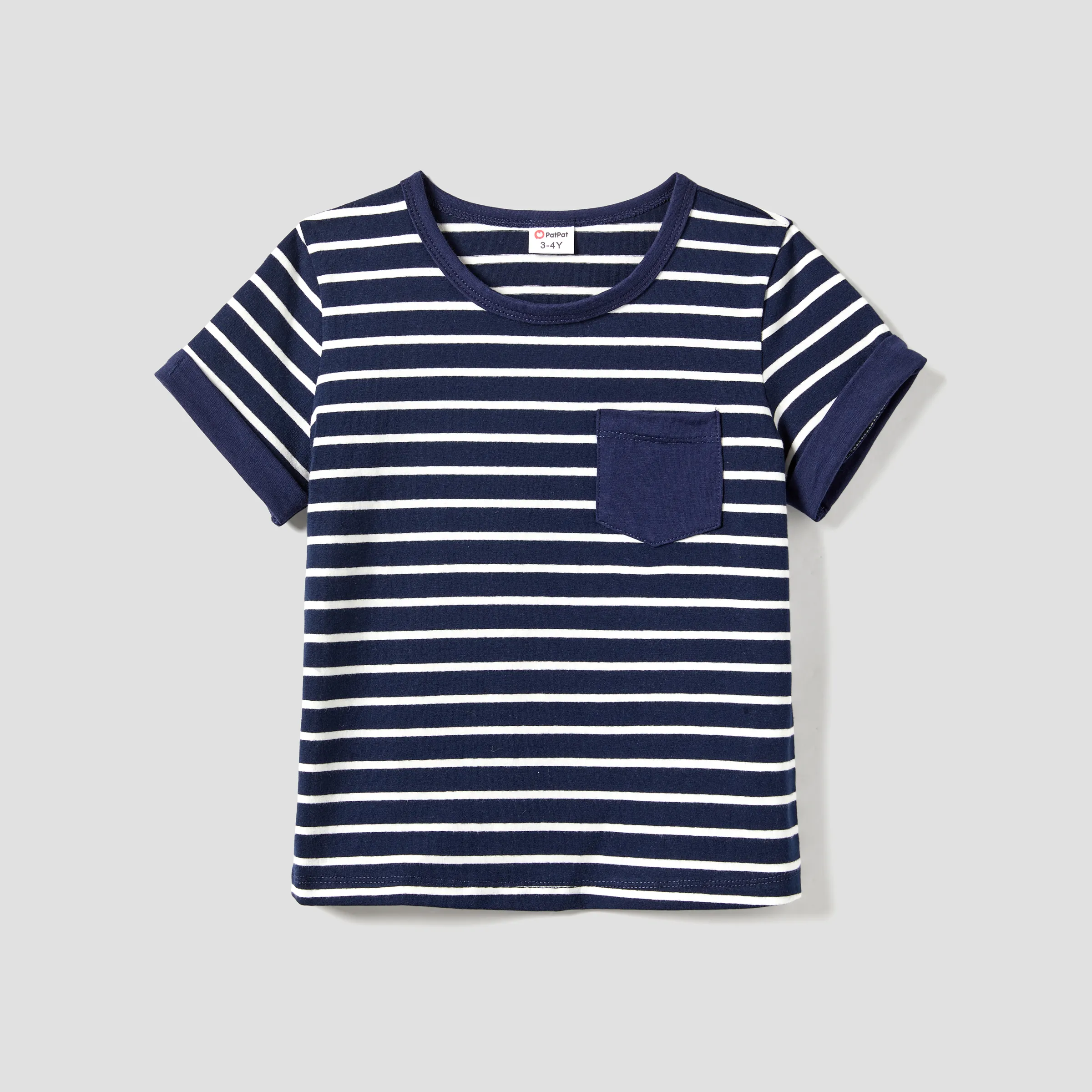 Family Matching Color Block Tee And Stripe Bodycon Strap Dress Sets