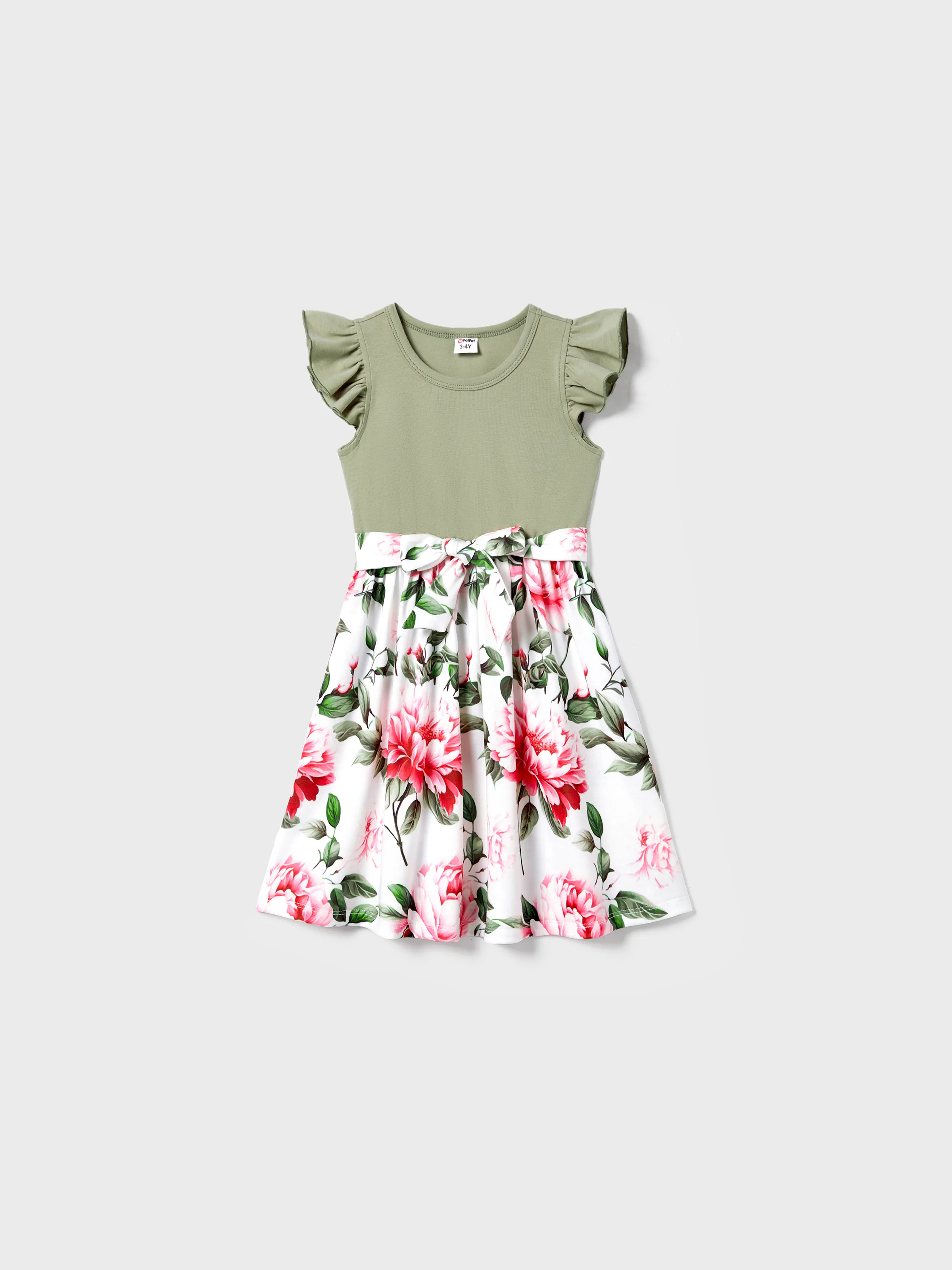 

Matching Family Raglan-Sleeve T-shirt and Flutter Shoulder Floral Dress Sets