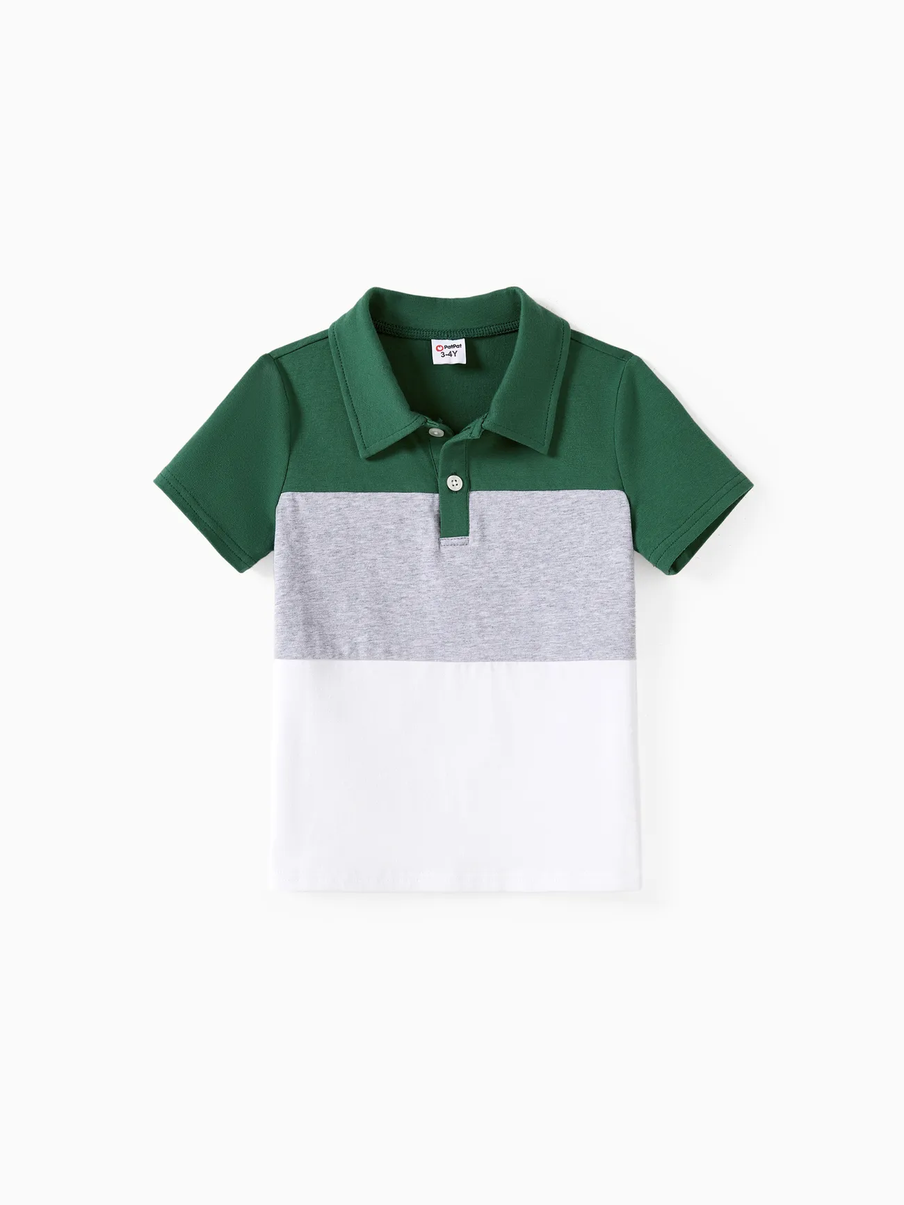 Boy - Family Matching Sets Color Block Polo Shirt or High Neck Halter Ruffle Hem Boho Dress - Green - image 16