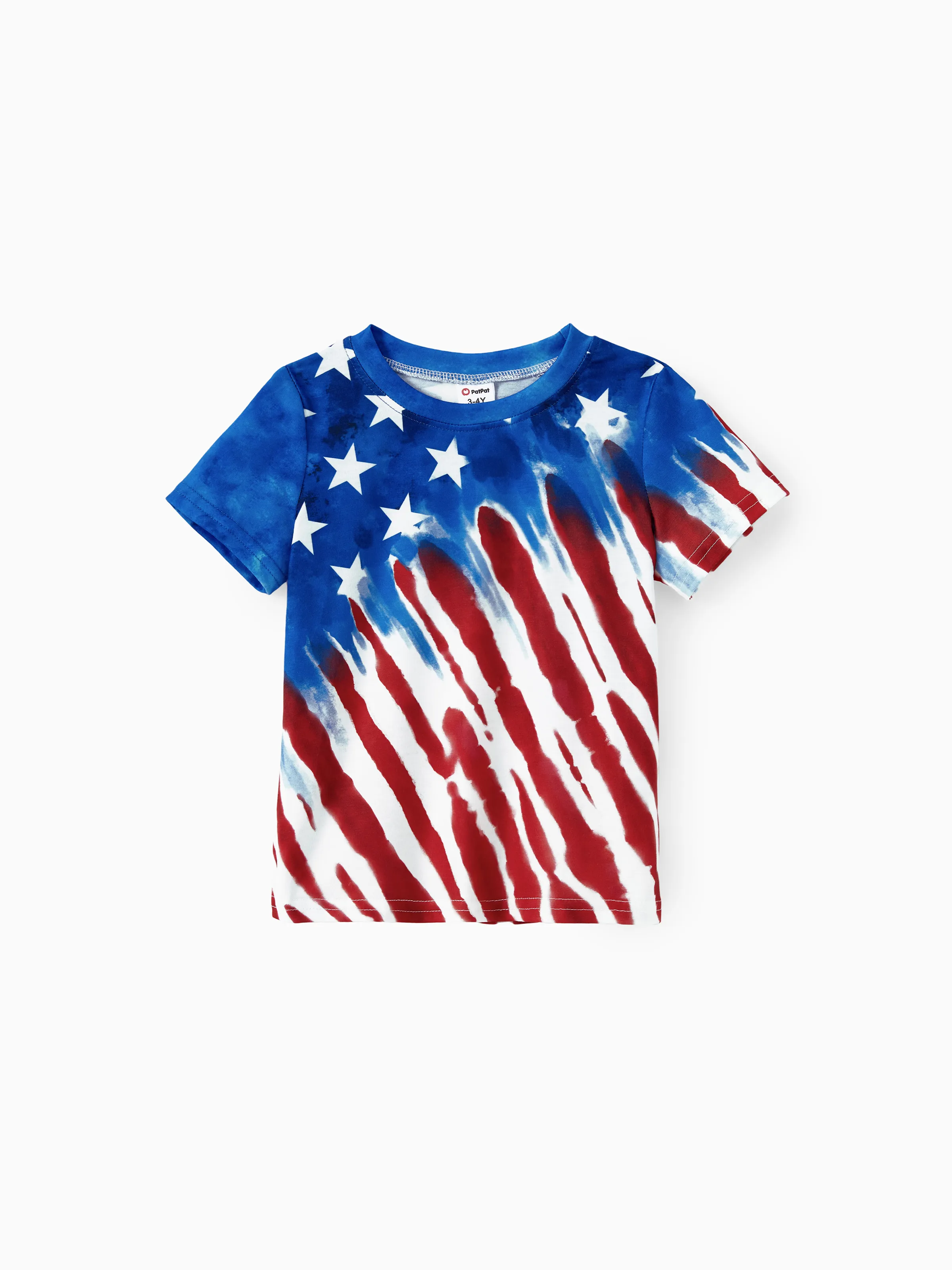 

Independence Day Family Matching Sets American Flag Print T-shirt and Adjustable Strap Midi Dress with Pockets