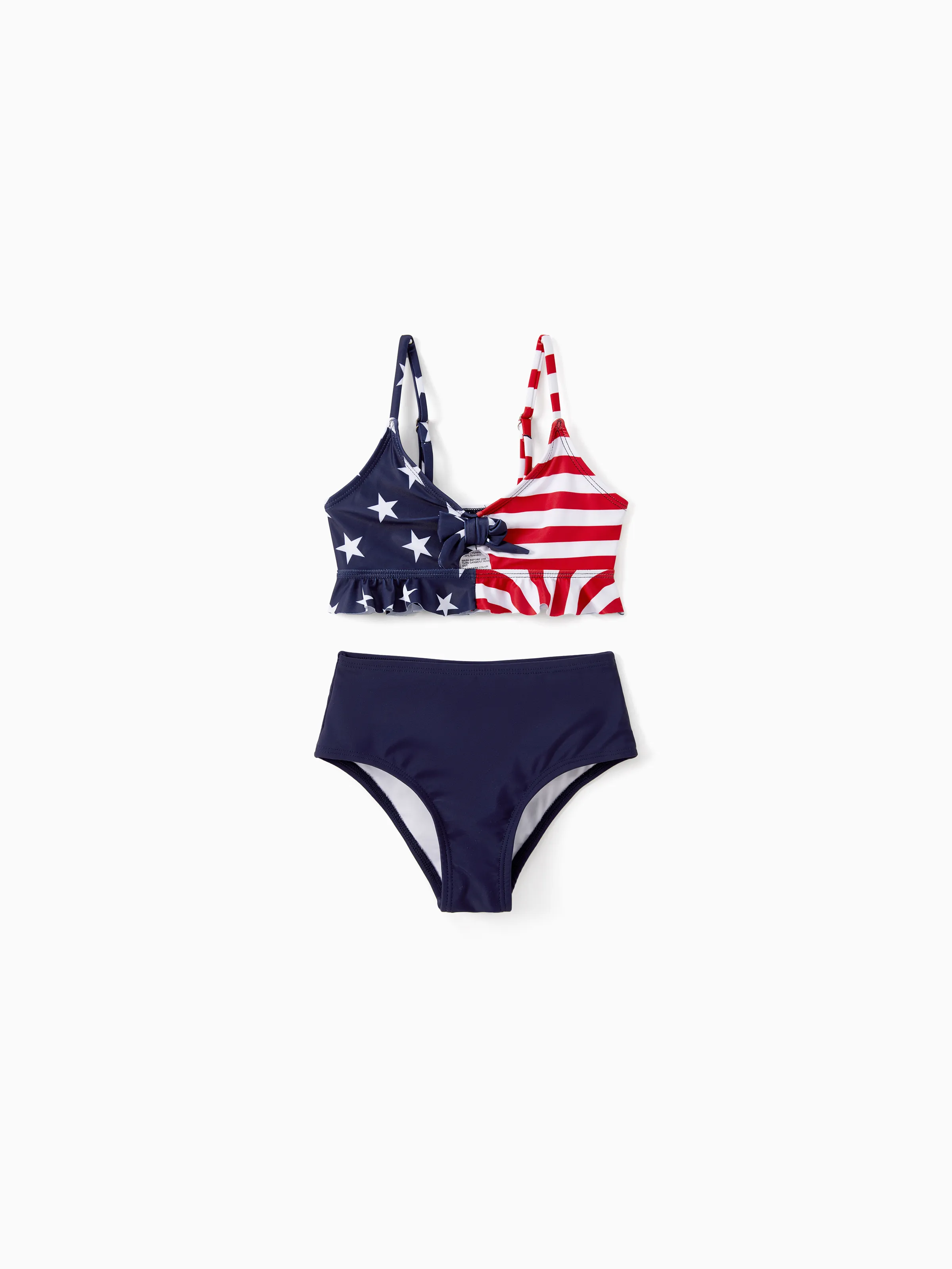 

Independence Day Family Matching Swimsuits American Flag Drawstring Swim Trunks or Bikini with Optional Sarong Cover Up Skirt