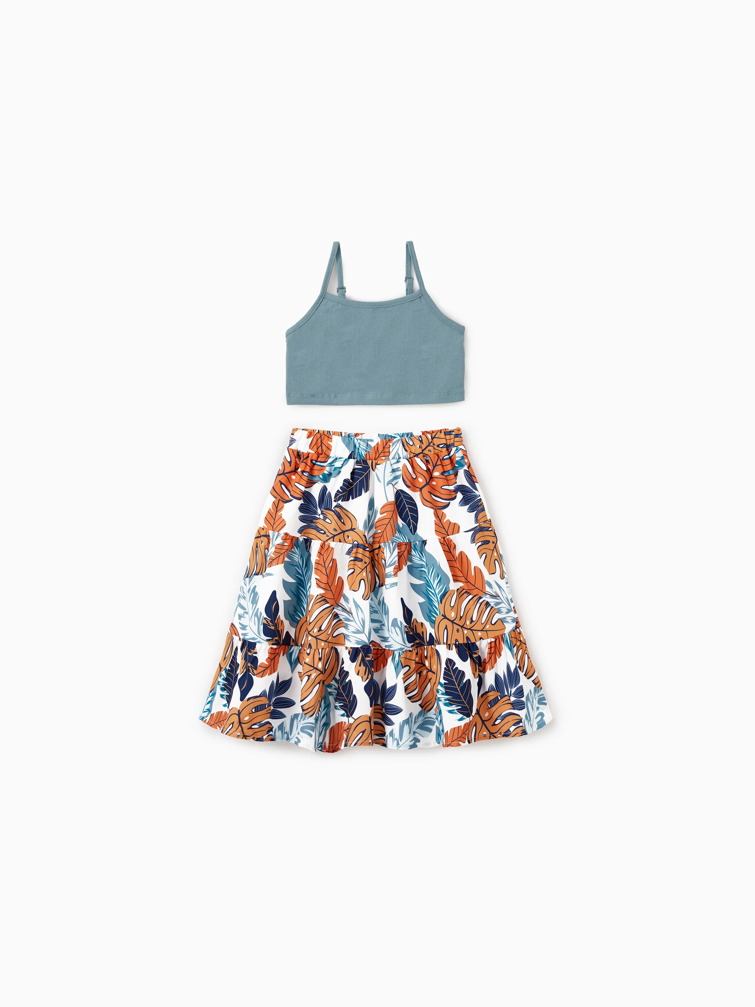 

Family Matching Sets Floral Beach Shirts or Cami Top Elastic Waist A-Line Skirt Co-ord Sets