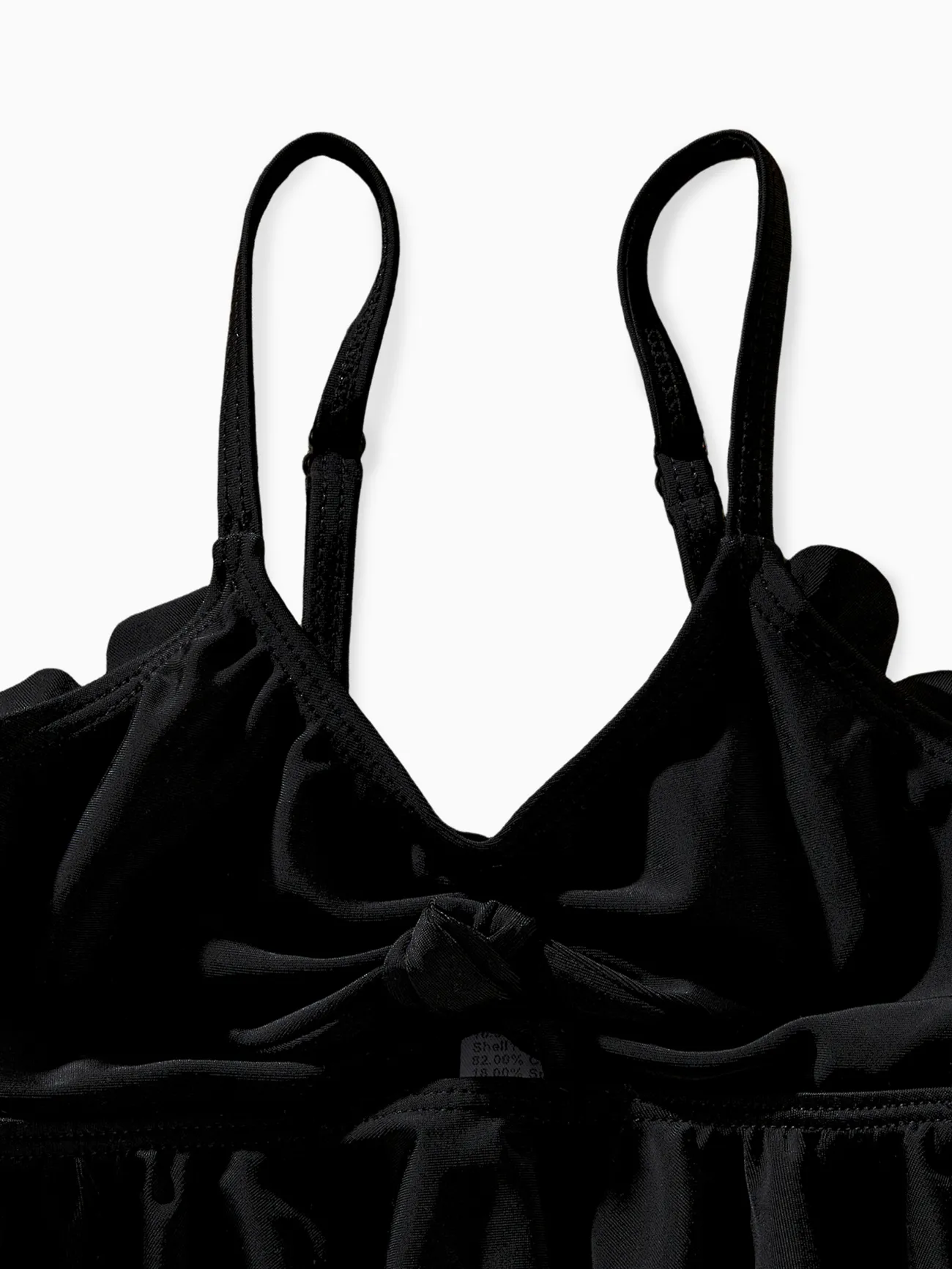 Girl - Matching Swimsuits for Couple and Family - Floral Drawstring Swim Trunks or Shell Edge Bikini (Black) - Black - image 10