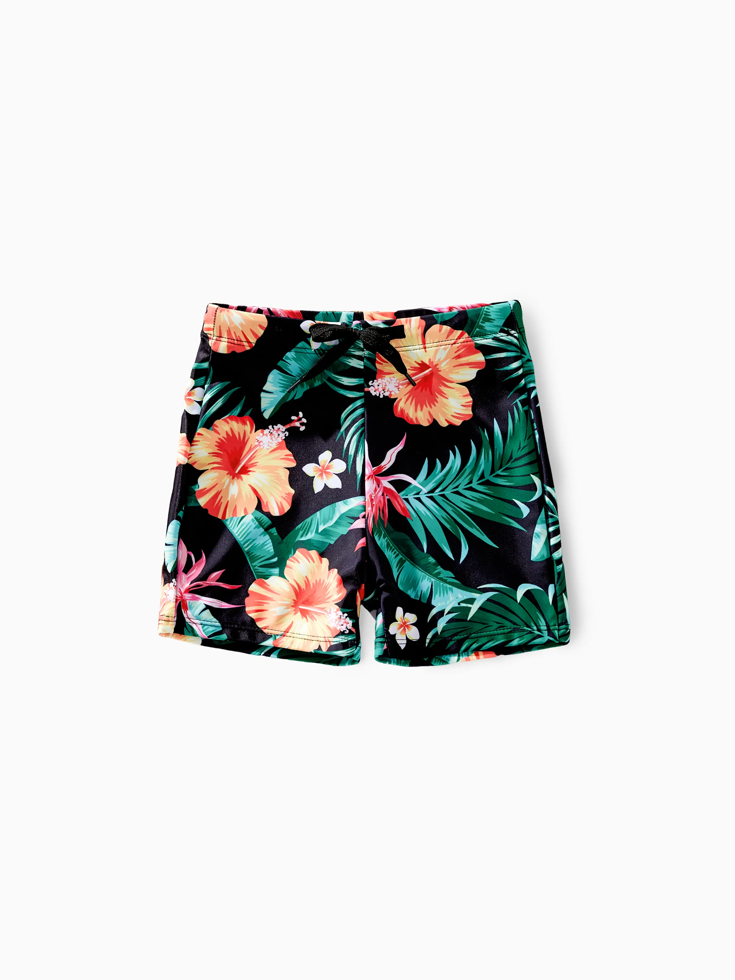 

Family Matching Tropical Floral Drawstring Swim Trunks or Shell Edge Bikini