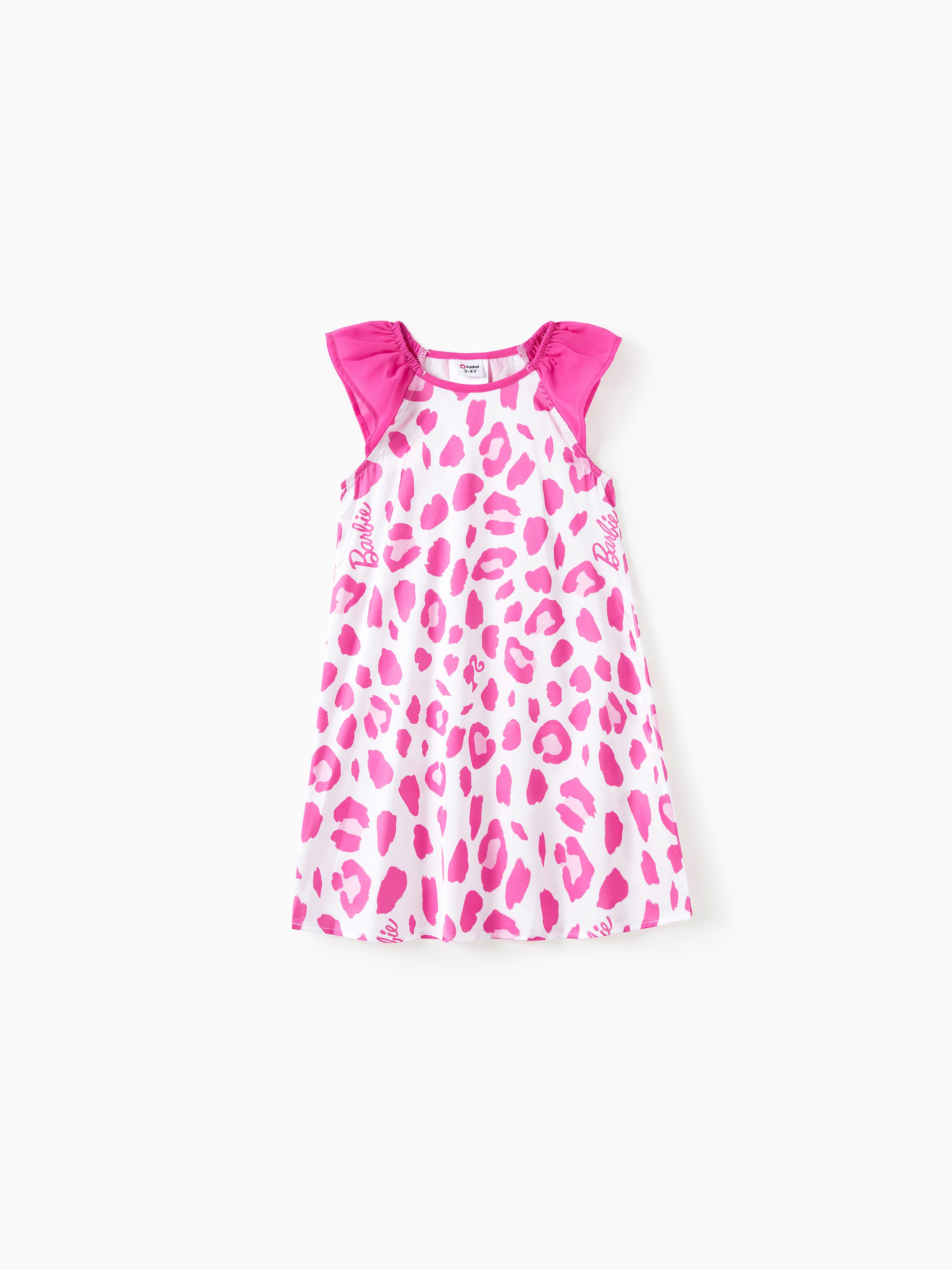 

Barbie Mommy and Me Pink Leopard Print Ruffled Sleeveless Dress/Loungewear